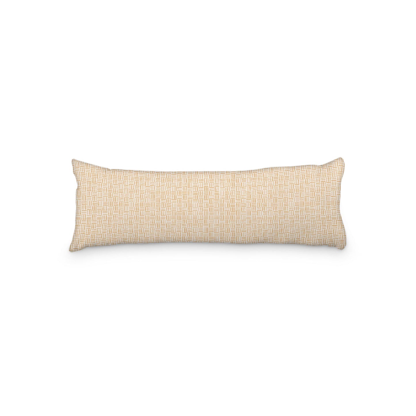 White Microfiber Body Pillow, Pale Orange Single Weave Motif Print, 20 x 54 inches / 51 x 137 cm