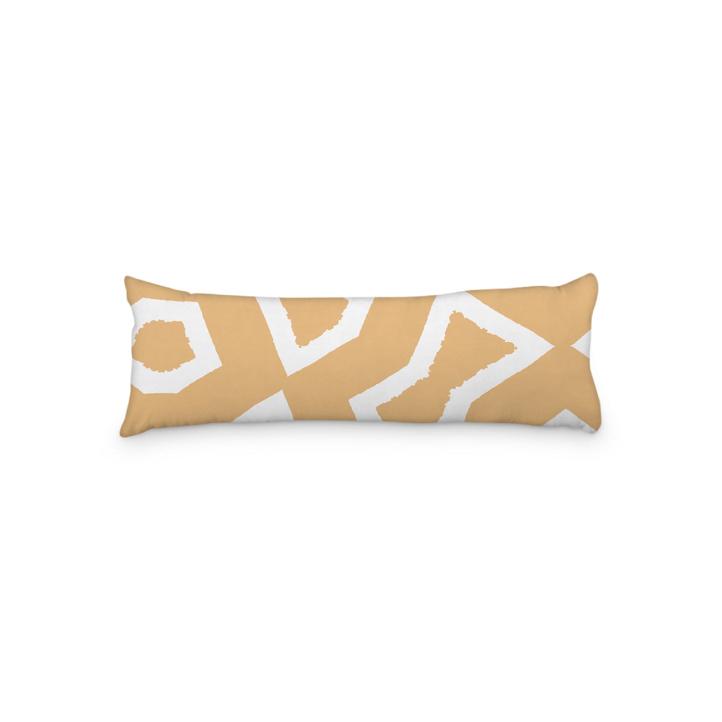 White Microfiber Body Pillow, Bold Pale Orange Graphic Print, 20 x 54 inches / 51 x 137 cm