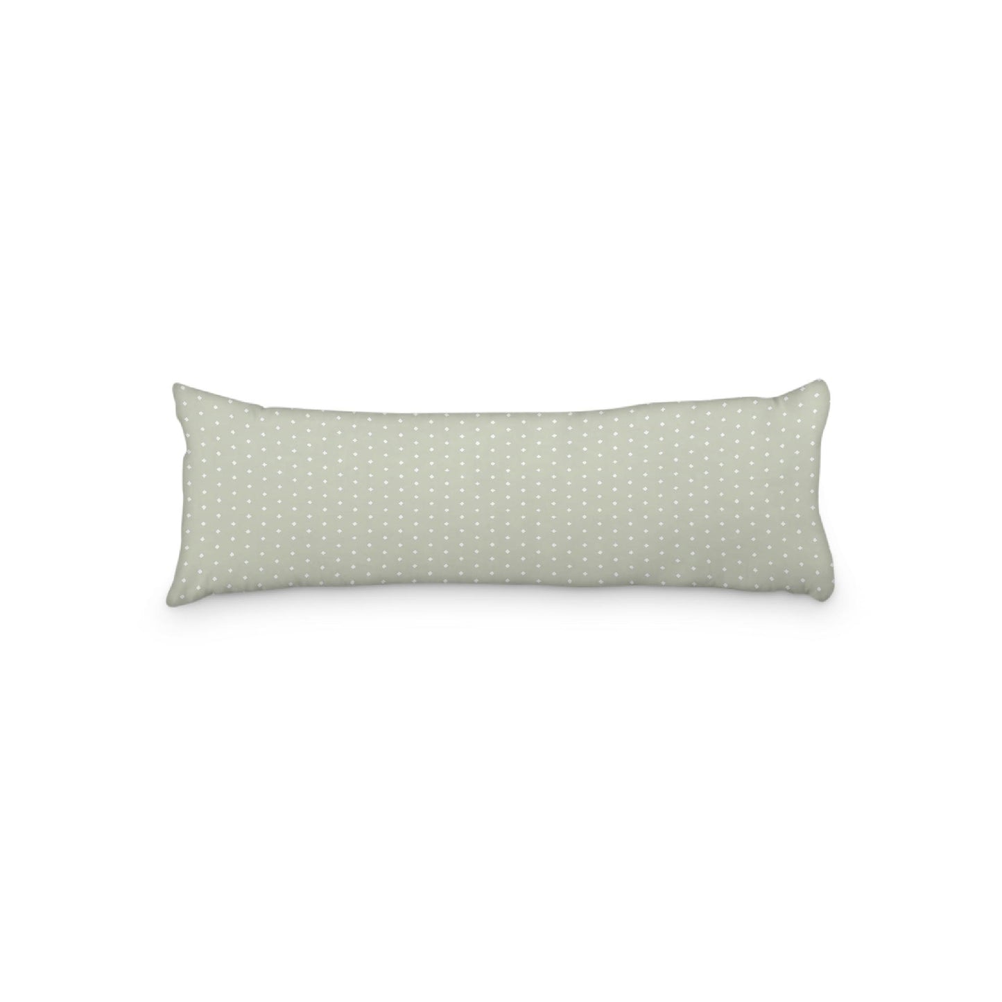 Pale Green Microfiber Body Pillow with Fine White Diamonds, 20 x 54 inches / 51 x 137 cm