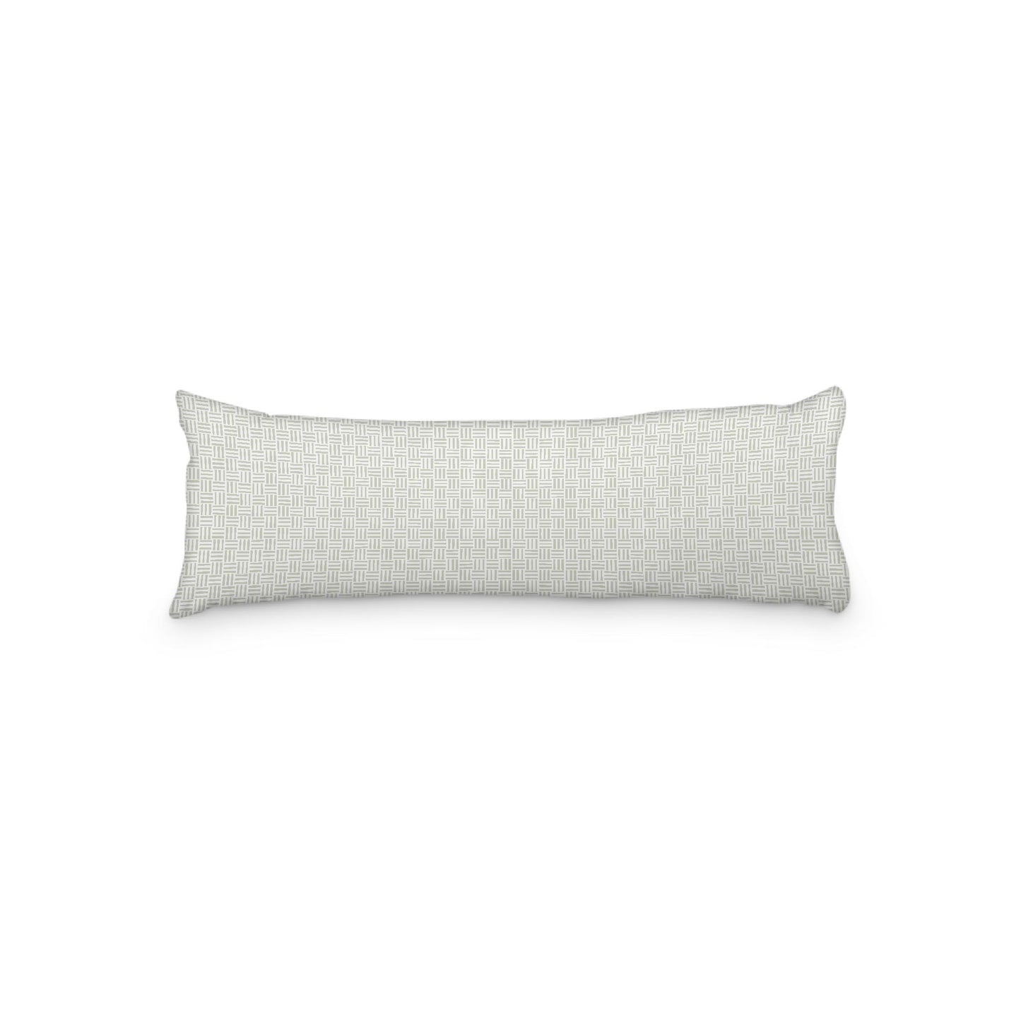 White Microfiber Body Pillow, Pale Green Single Weave Motif Print, 20 x 54 inches / 51 x 137 cm