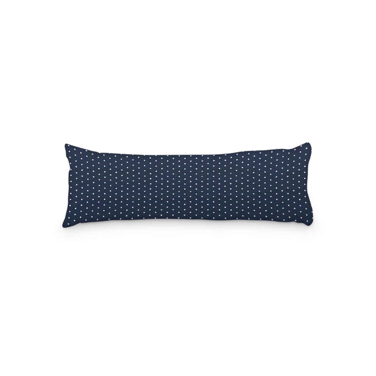 Navy Blue Microfiber Body Pillow with Fine White Diamonds, 20 x 54 inches / 51 x 137 cm