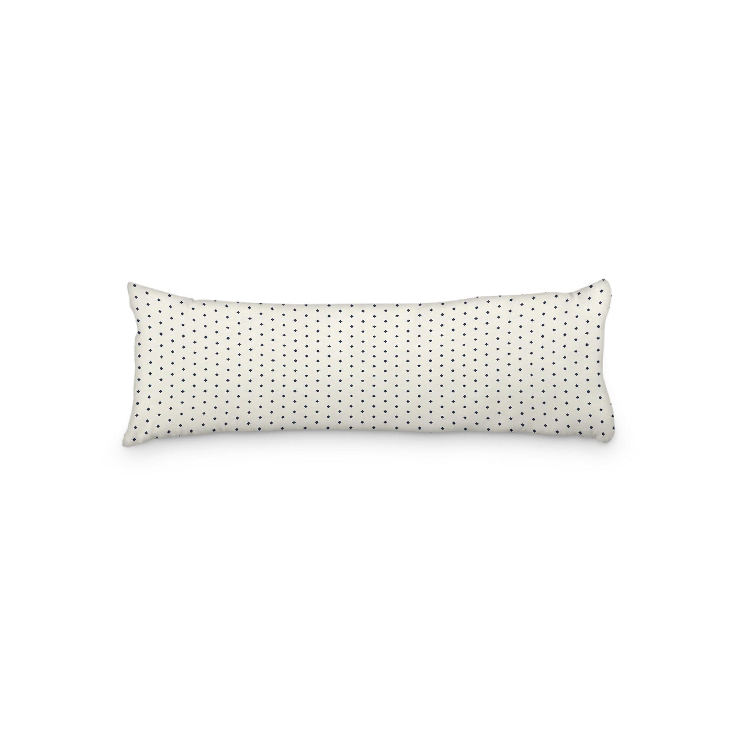 Pale Cream Microfibre Body Pillow with Fine Navy Blue Diamonds, 20 x 54 inches / 51 x 137 cm