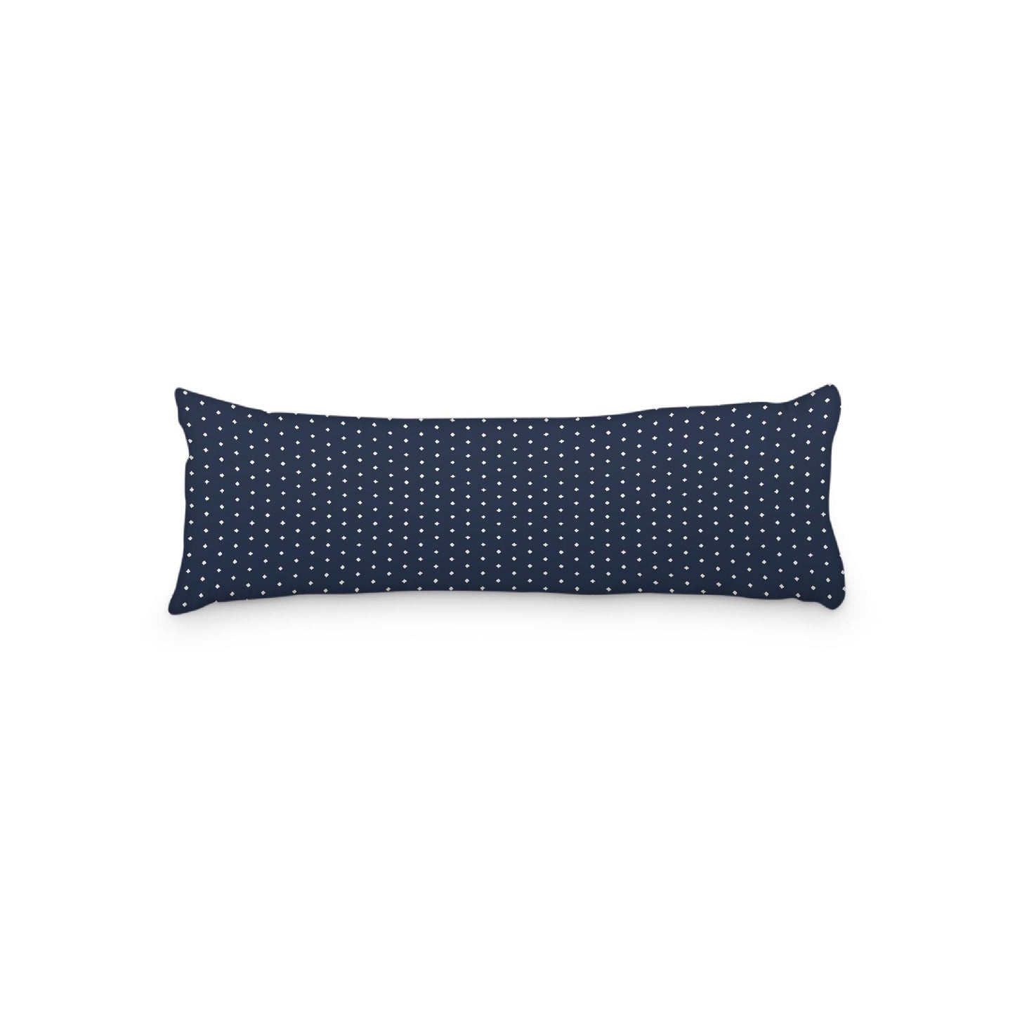 Navy Blue Microfiber Body Pillow with Fine Pale Cream Diamonds, 20 x 54 inches / 51 x 137 cm