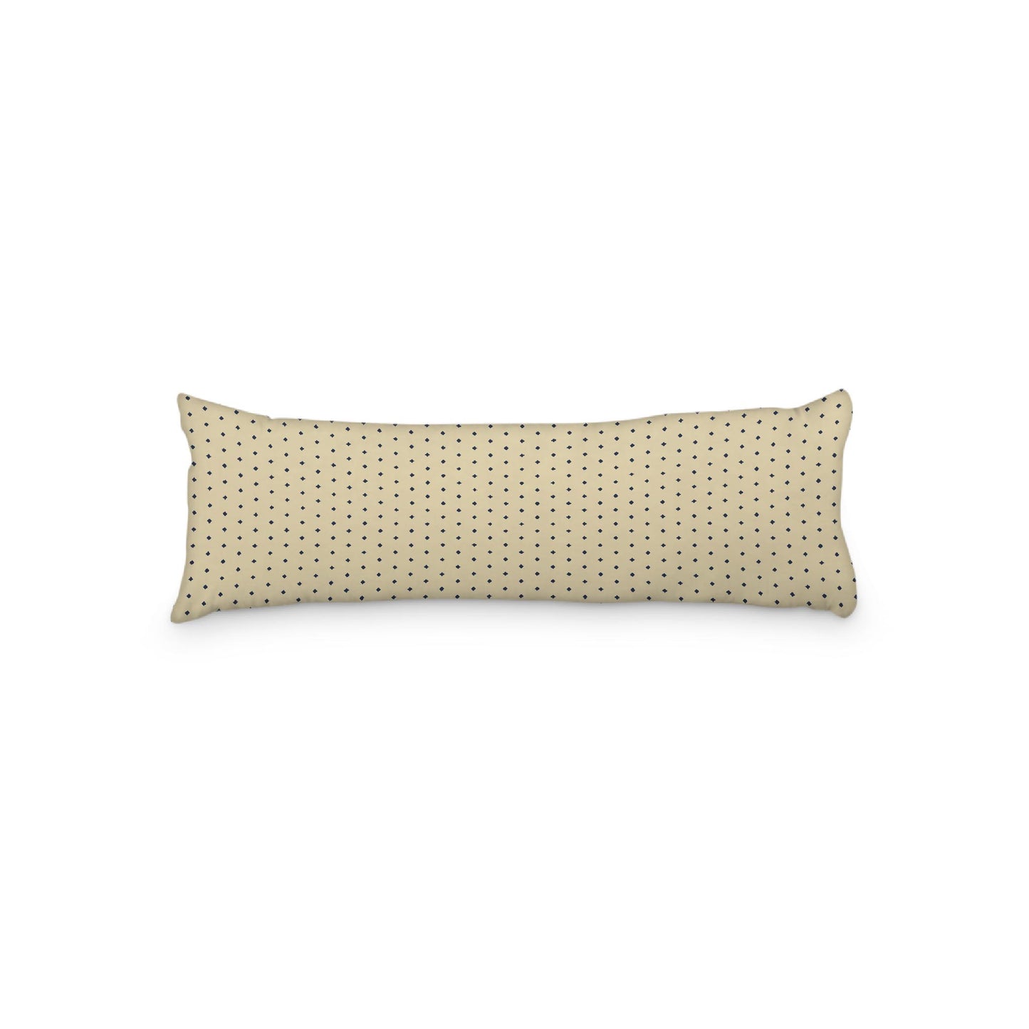 Desert Sand Microfibre Body Pillow with Fine Navy Blue Diamonds, 20 x 54 inches / 51 x 137 cm