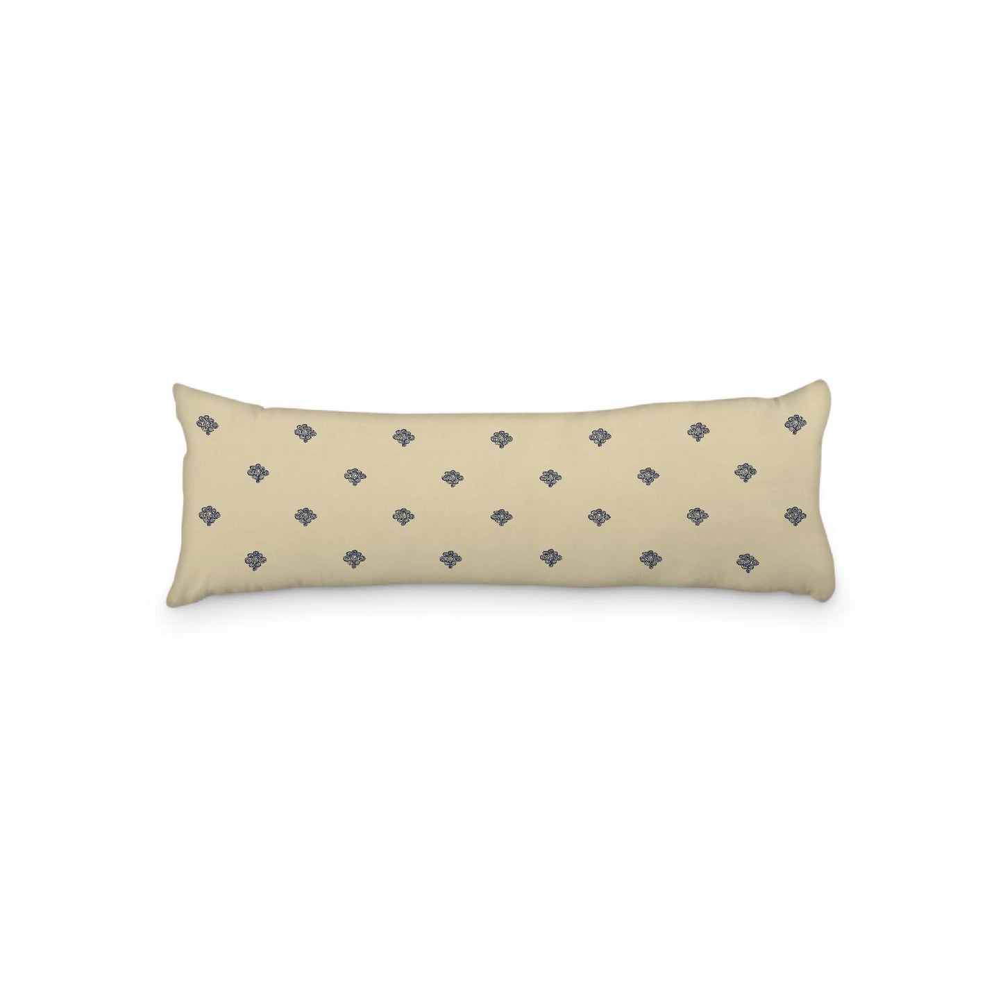 Desert Sand Microfibre Body Pillow, Navy Blue Hand-painted Swizzle Motif Print, 20 x 54 inches / 51 x 137 cm