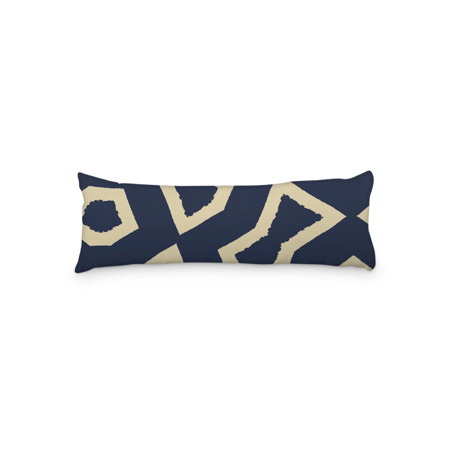 Desert Sand Microfibre Body Pillow, Bold Navy Blue Graphic Print, 20 x 54 inches / 51 x 137 cm
