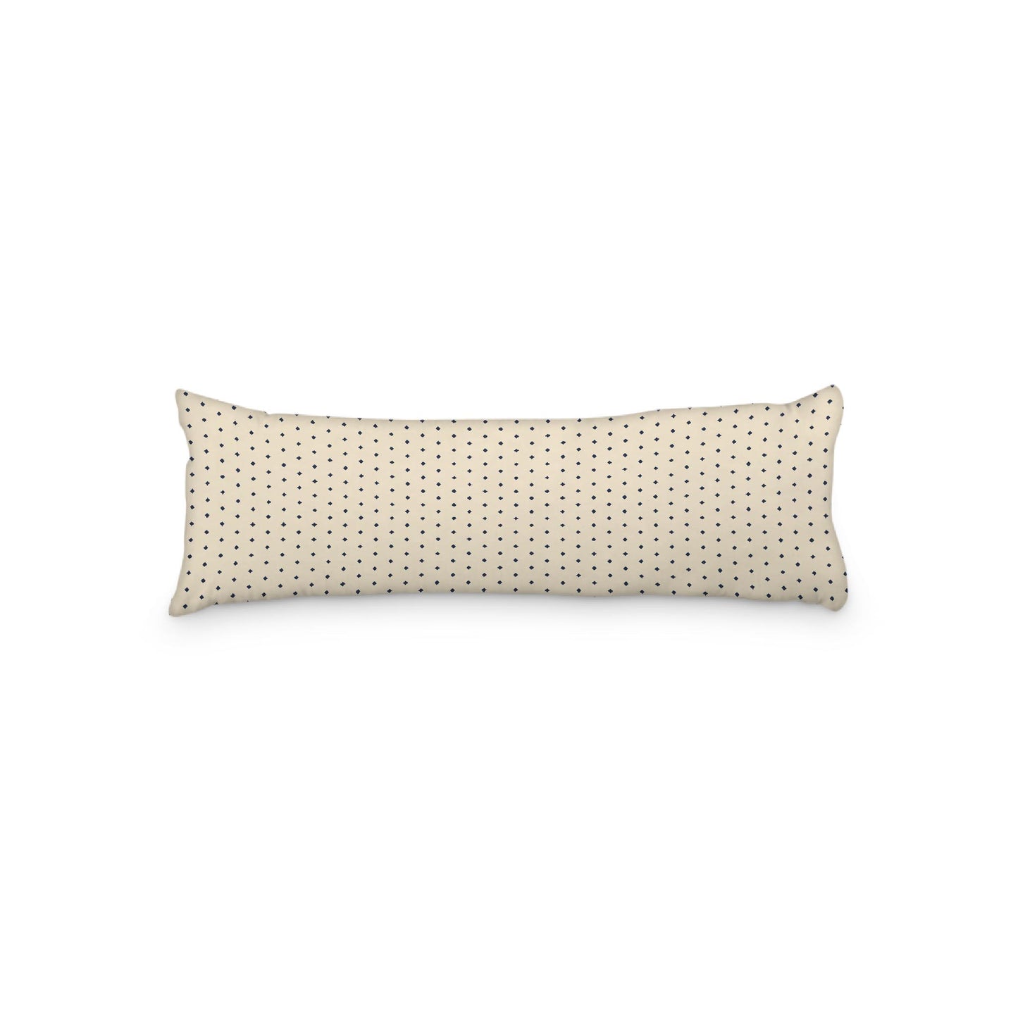 Beige Microfiber Body Pillow with Fine Navy Blue Diamonds, 20 x 54 inches / 51 x 137 cm