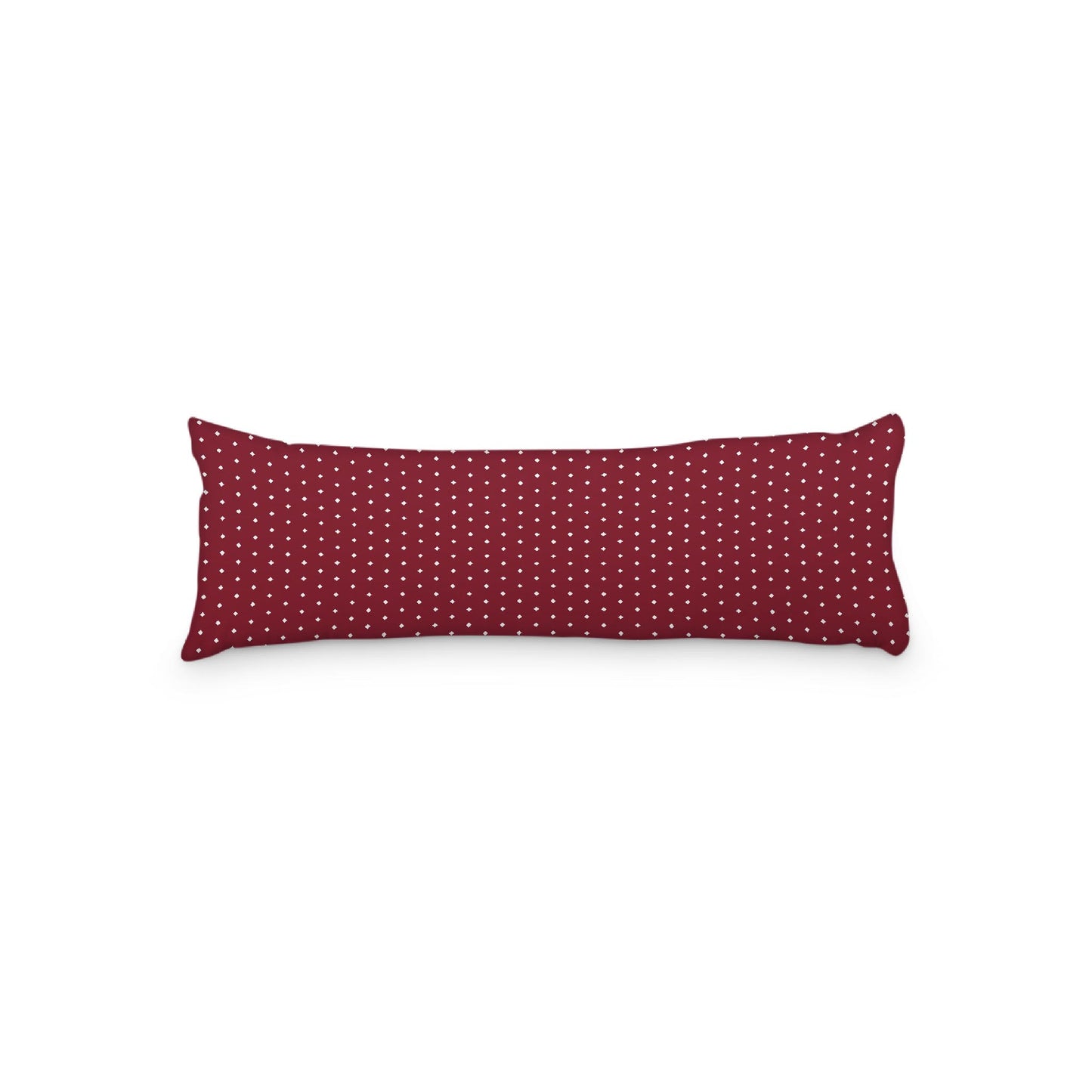 Burgundy Red Microfiber Body Pillow with Fine White Diamonds, 20 x 54 inches / 51 x 137 cm