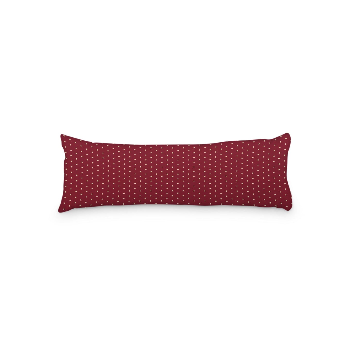 Burgundy Red Microfiber Body Pillow with Fine Desert Sand Diamonds, 20 x 54 inches / 51 x 137 cm