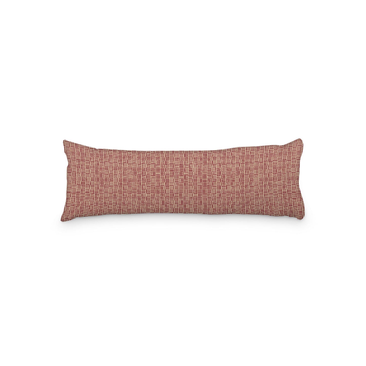 Desert Sand Microfibre Body Pillow, Burgundy Red Single Weave Motif Print, 20 x 54 inches / 51 x 137 cm