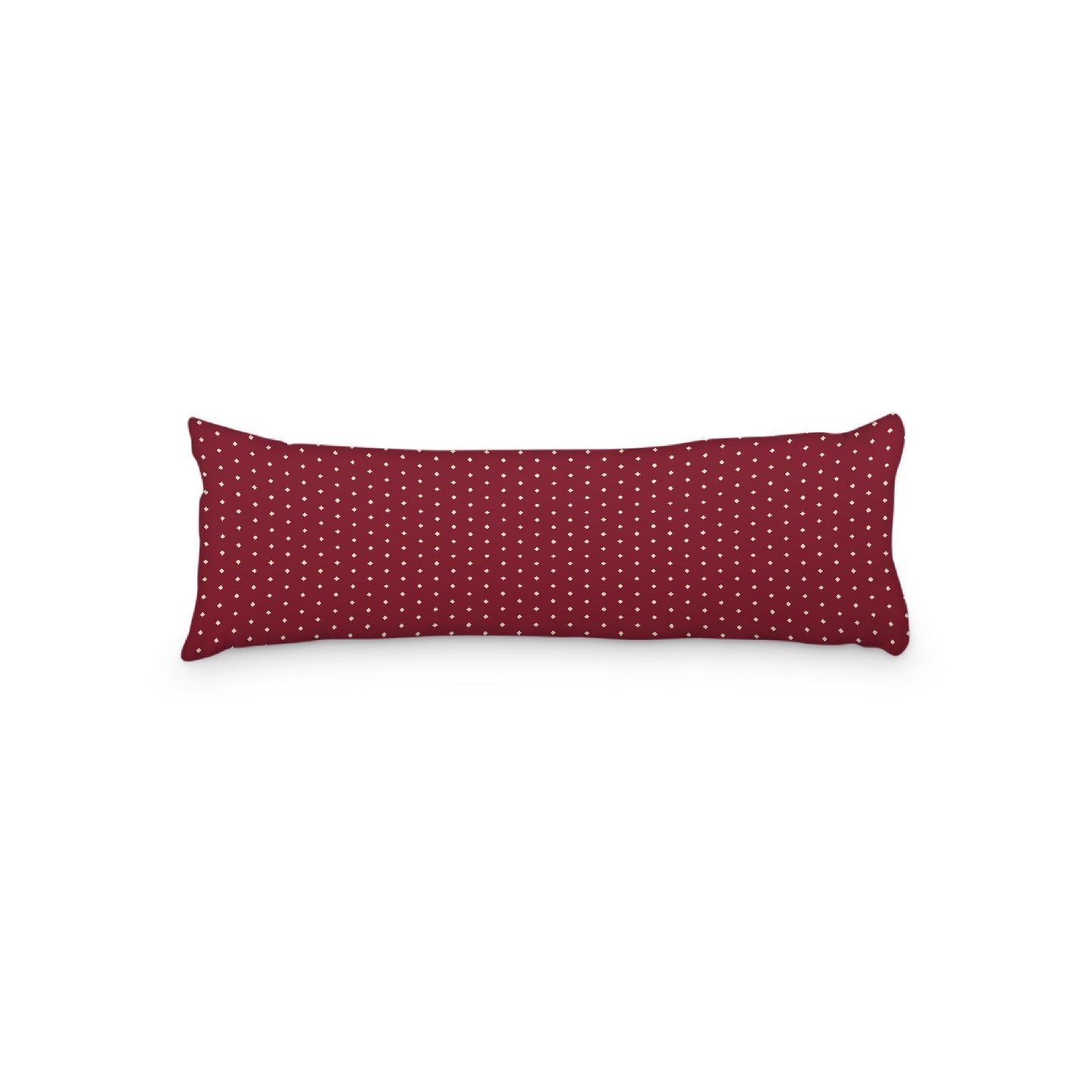 Burgundy Red Microfiber Body Pillow with Fine Beige Diamonds, 20 x 54 inches / 51 x 137 cm