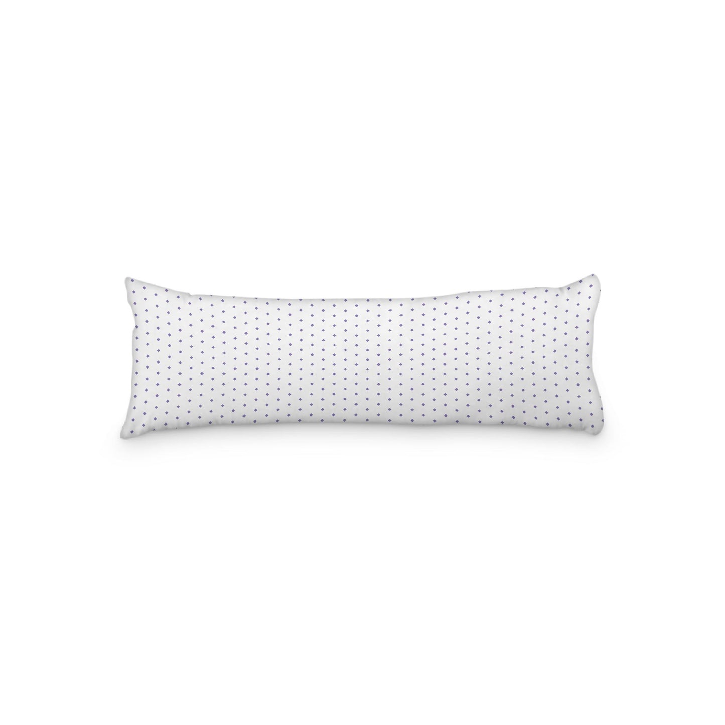 White Microfiber Body Pillow with Fine Purple Diamonds | MFBP-1350-111
