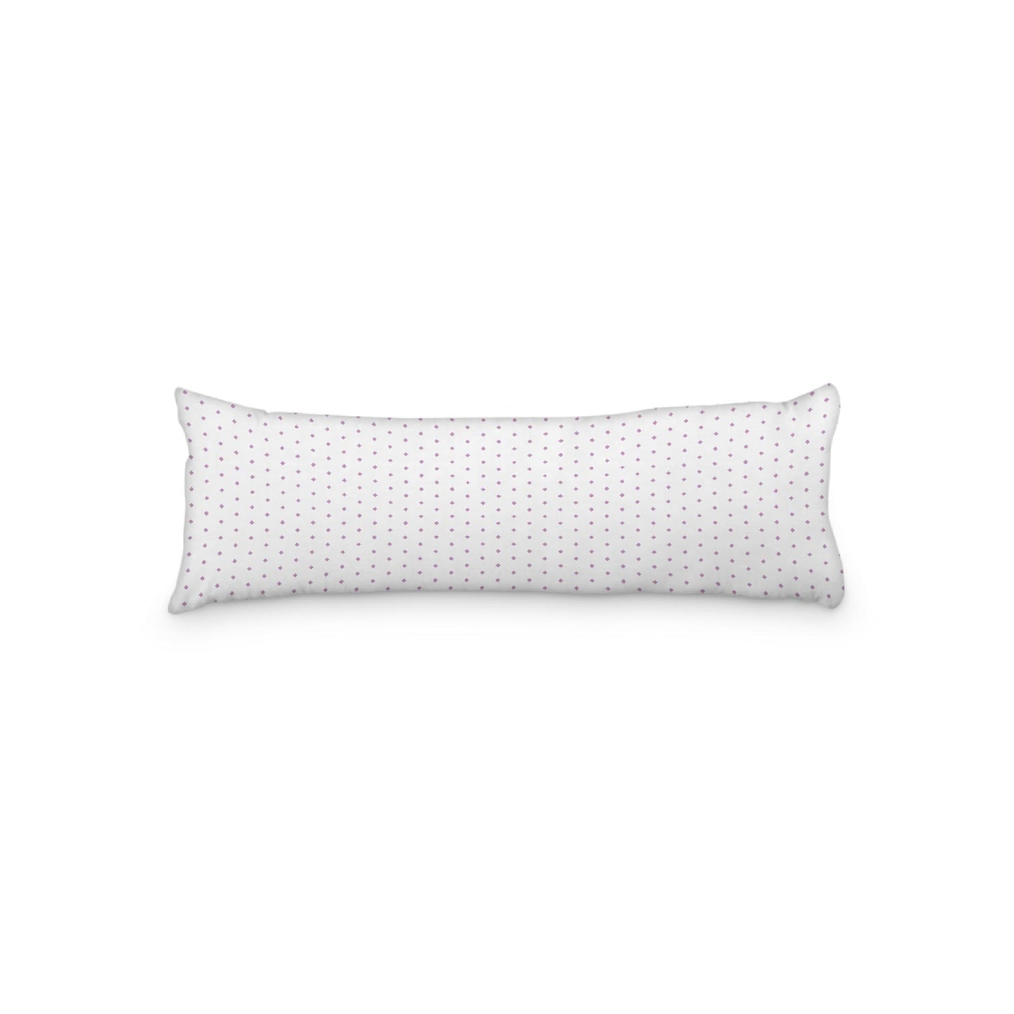 White Microfiber Body Pillow with Fine Mauve Diamonds | MFBP-1360-111