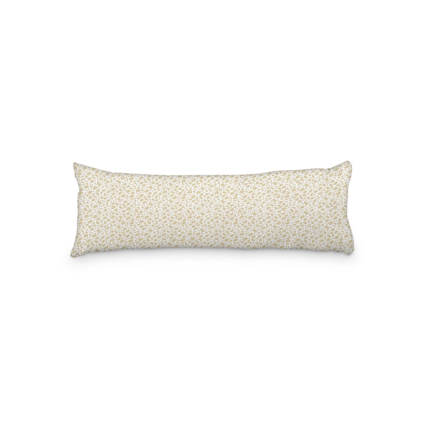 White Microfiber Body Pillow, Desert Sand Hand-painted Dab Motif Print, 20 x 54 inches / 51 x 137 cm