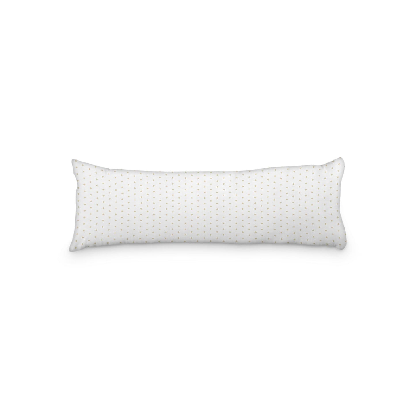White Microfiber Body Pillow with Fine Desert Sand Diamonds, 20 x 54 inches / 51 x 137 cm