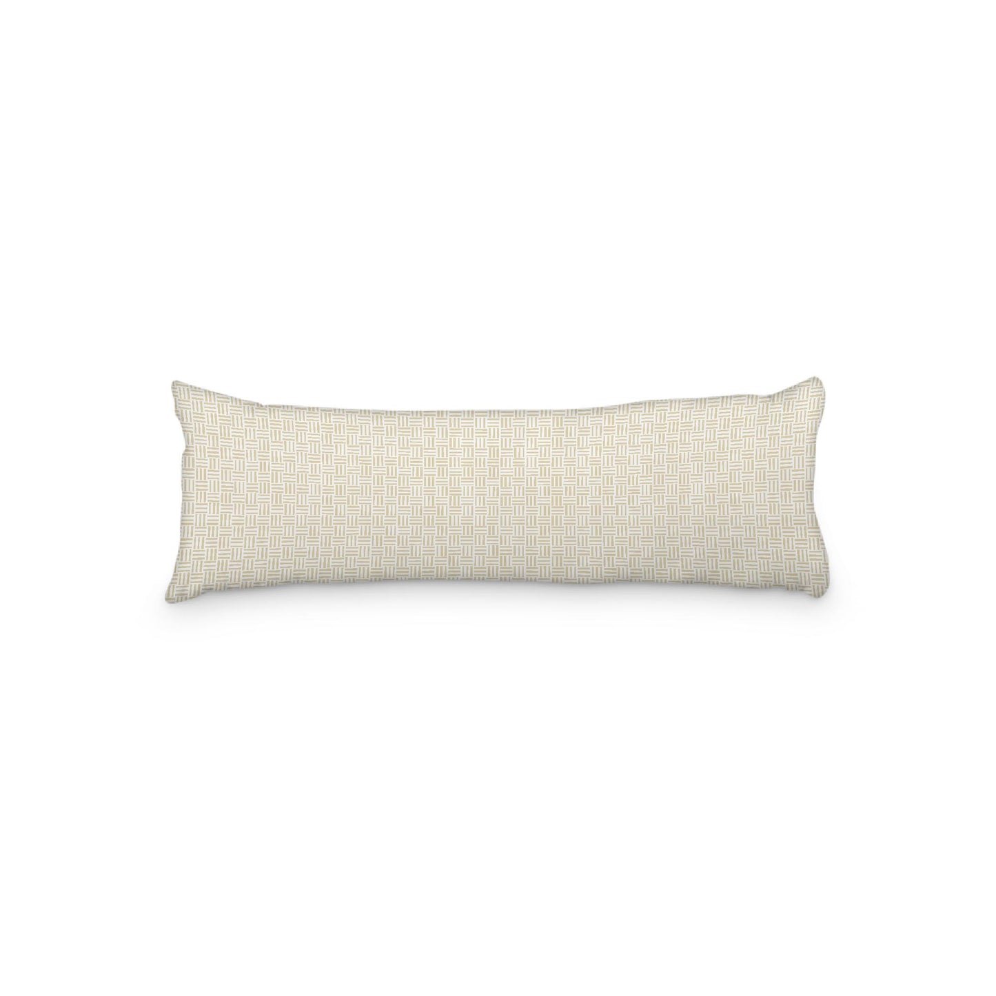 White Microfiber Body Pillow, Desert Sand Single Weave Motif Print, 20 x 54 inches / 51 x 137 cm