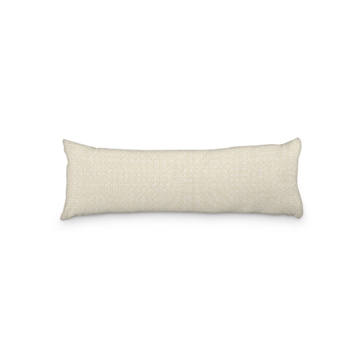 White Microfiber Body Pillow, Desert Sand Double Weave Motif Print, 20 x 54 inches / 51 x 137 cm
