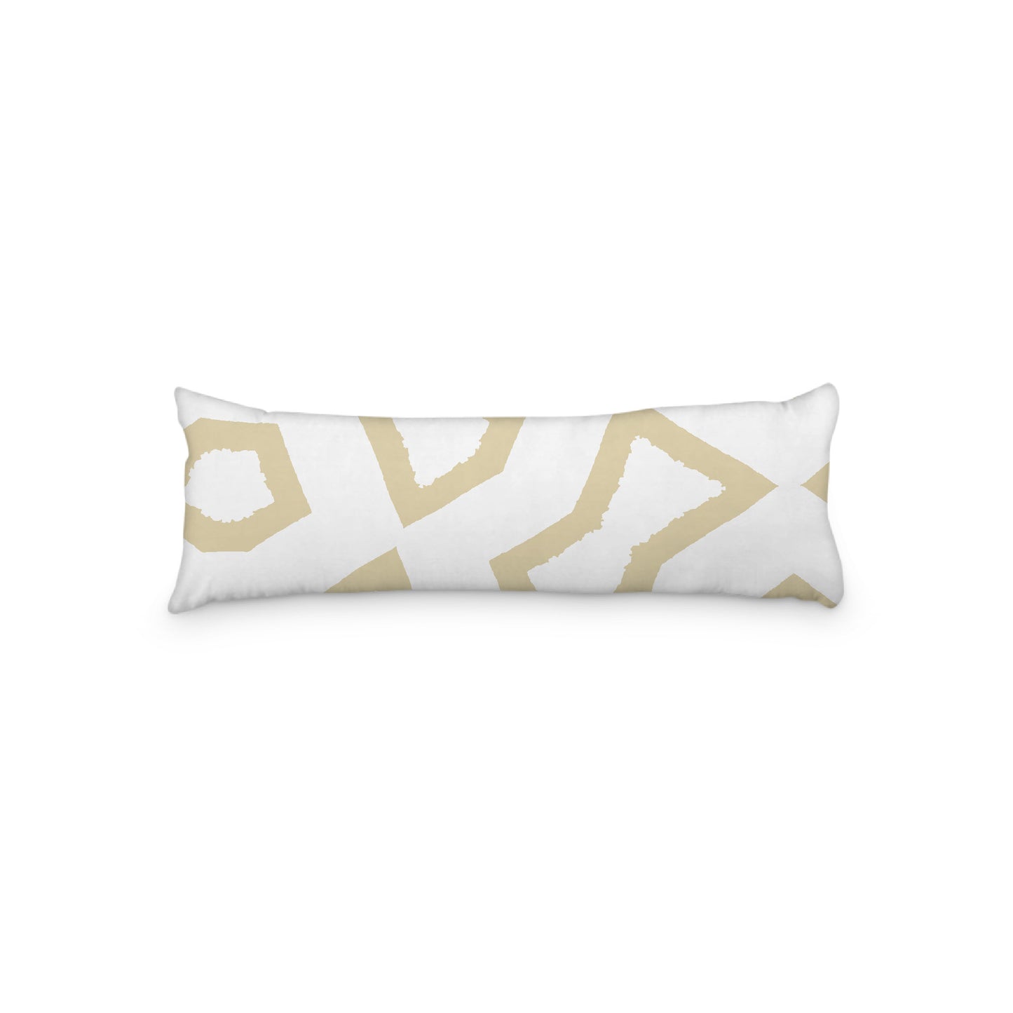 White Microfiber Body Pillow, Bold Tan Graphic Print, MFBP-1371-391, 20 x 54 inches