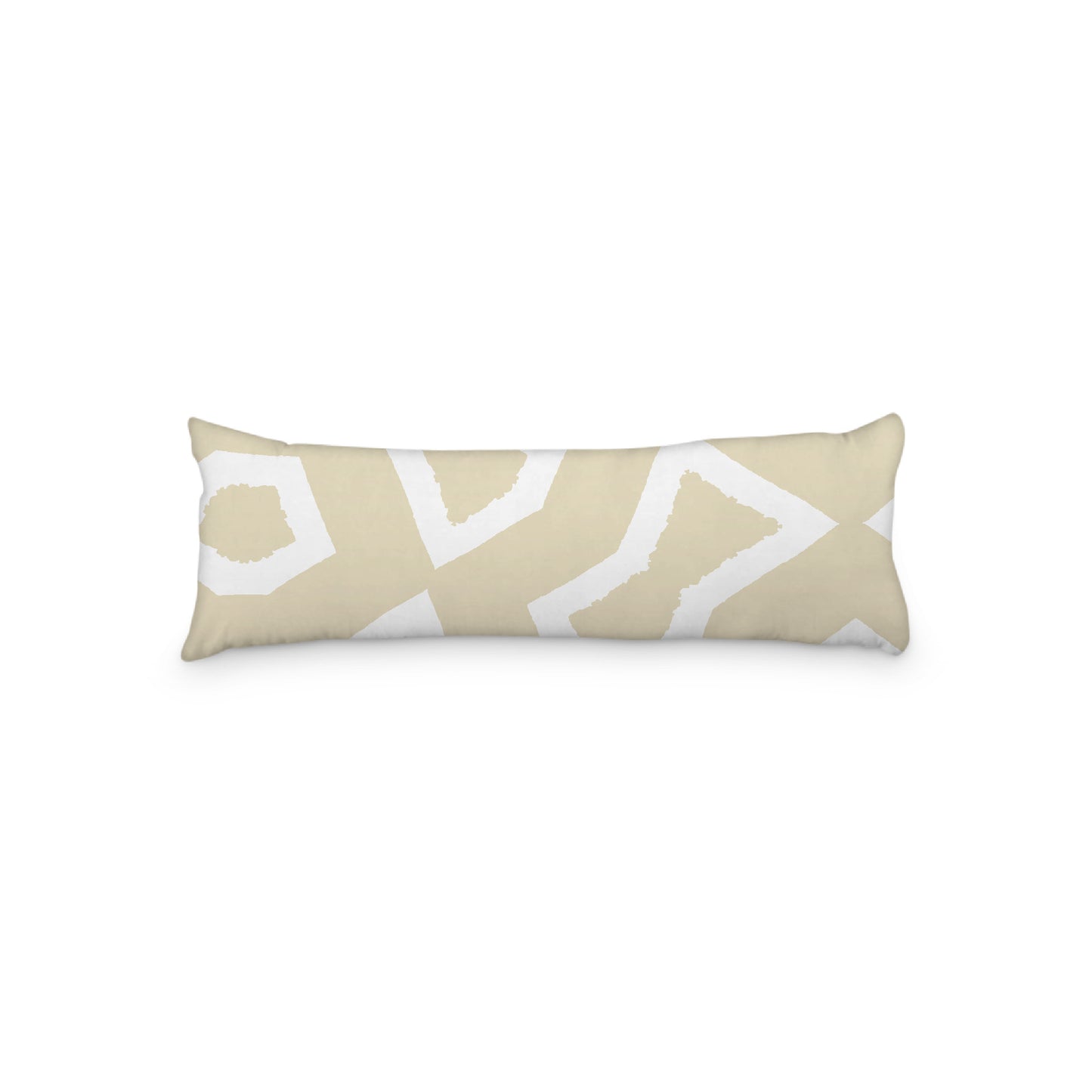 White Microfiber Body Pillow, Bold Desert Sand Graphic Print, 20 x 54 inches / 51 x 137 cm