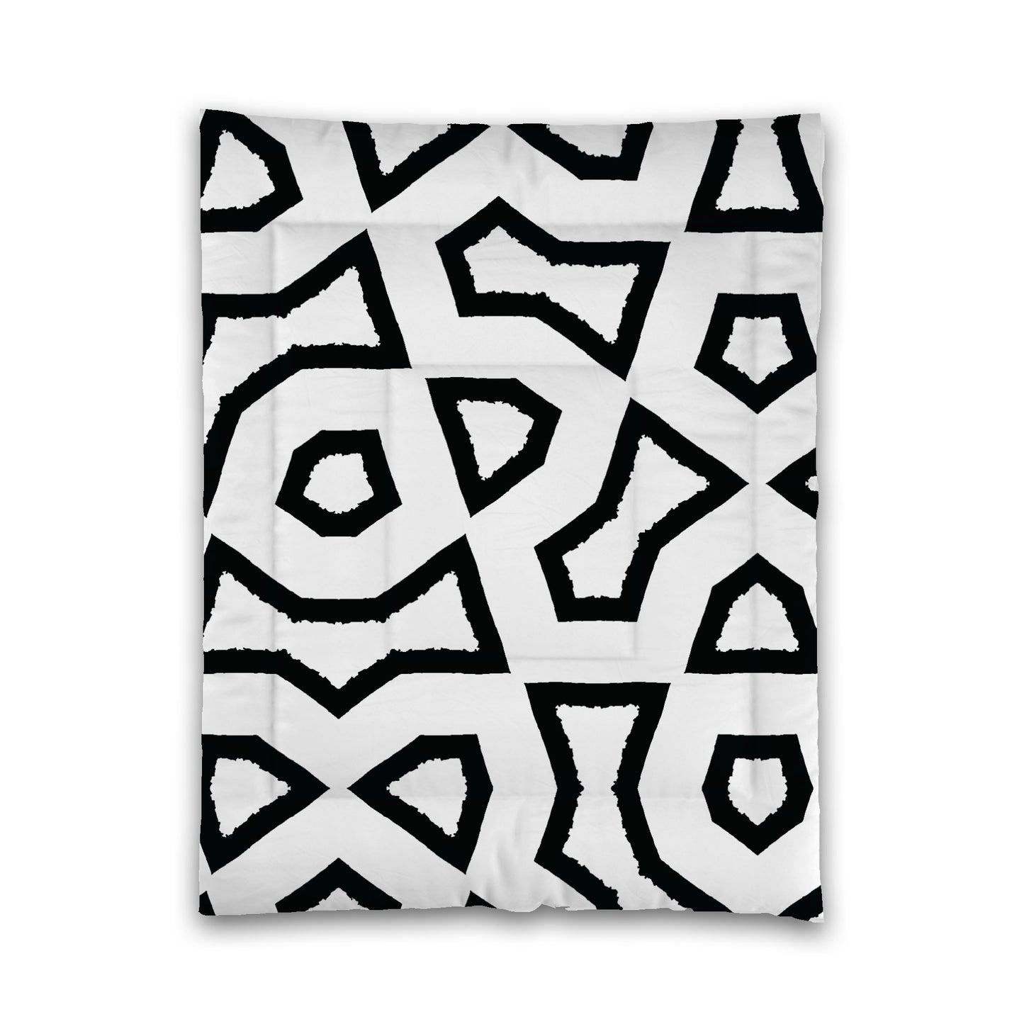 White Microfiber Comforter, Bold Black Graphic, Twin (width x length) 68 x 88 inches / 173 x 224 cm