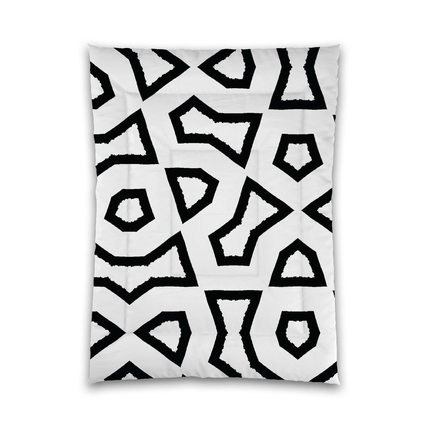 White Microfiber Comforter, Bold Black Graphic, Twin XL (width x length) 68 x 92 inches / 173 x 234 cm