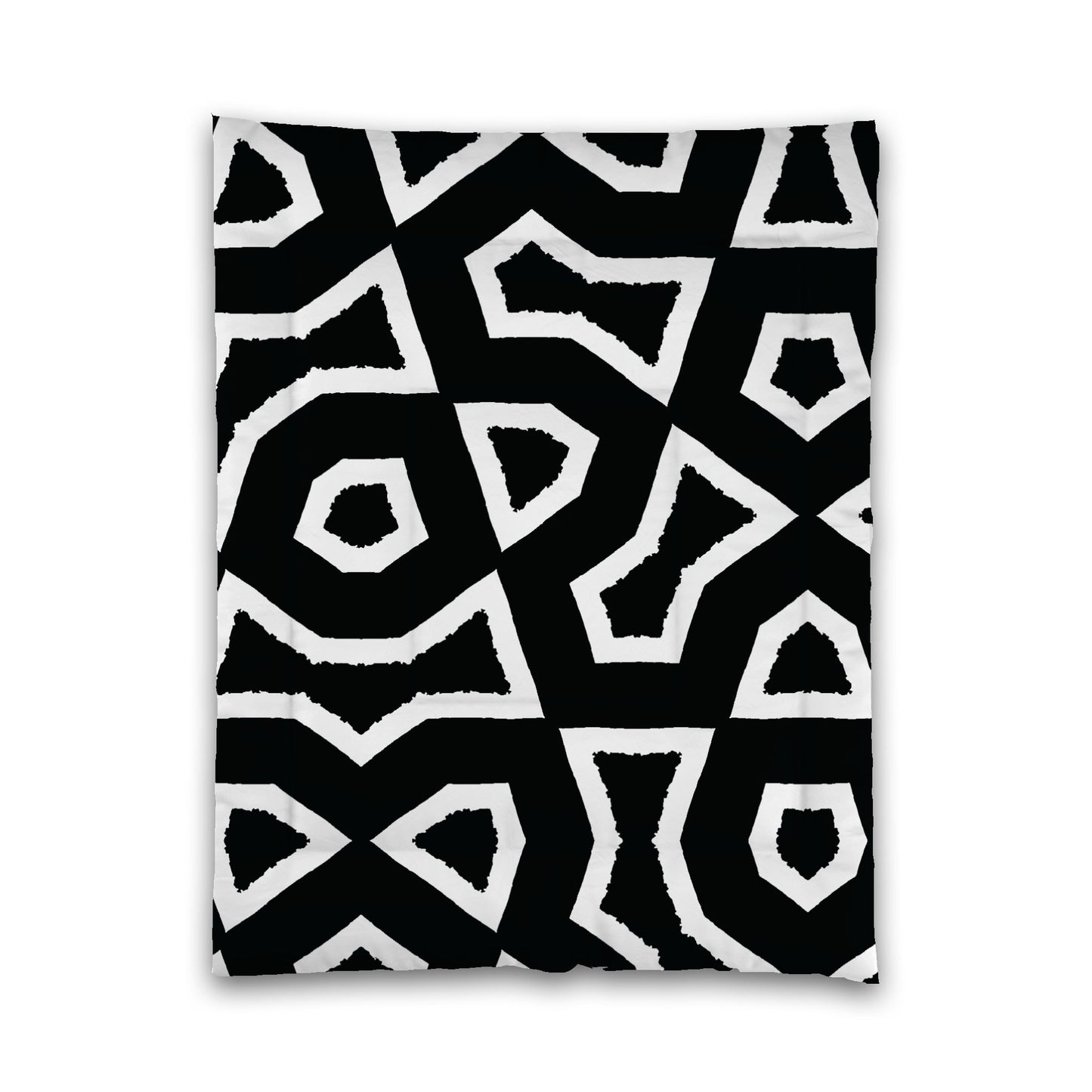 Black Microfiber Comforter, Bold White Graphic, Twin (width x length) 68 x 88 inches / 173 x 224 cm