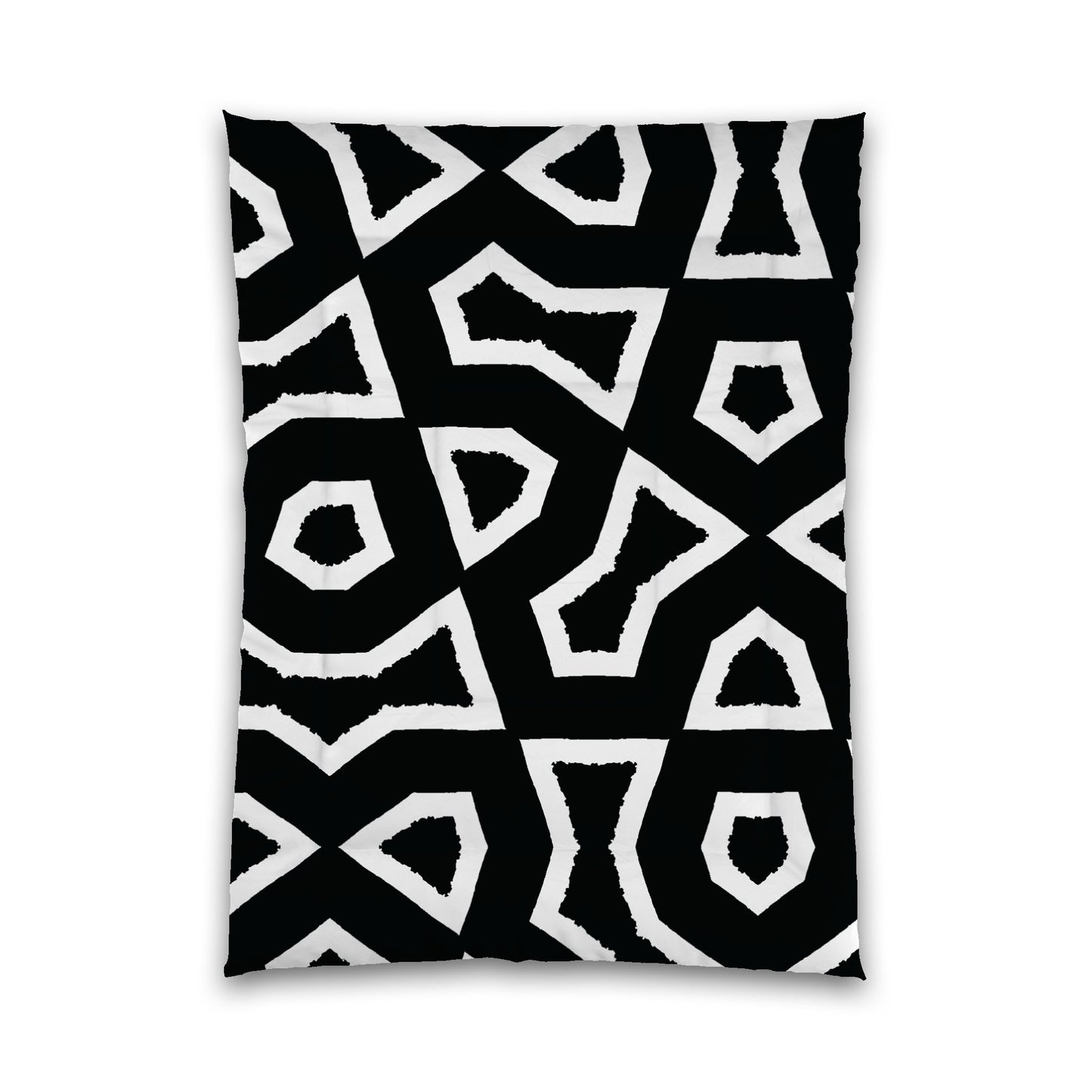 Black Microfiber Comforter, Bold White Graphic, Twin XL (width x length) 68 x 92 inches / 173 x 234 cm