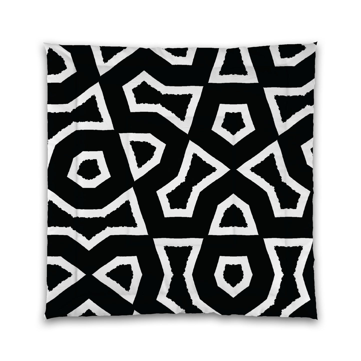 Black Microfiber Comforter, Bold White Graphic, Queen (width x length) 88 x 88 inches / 224 x 224 cm