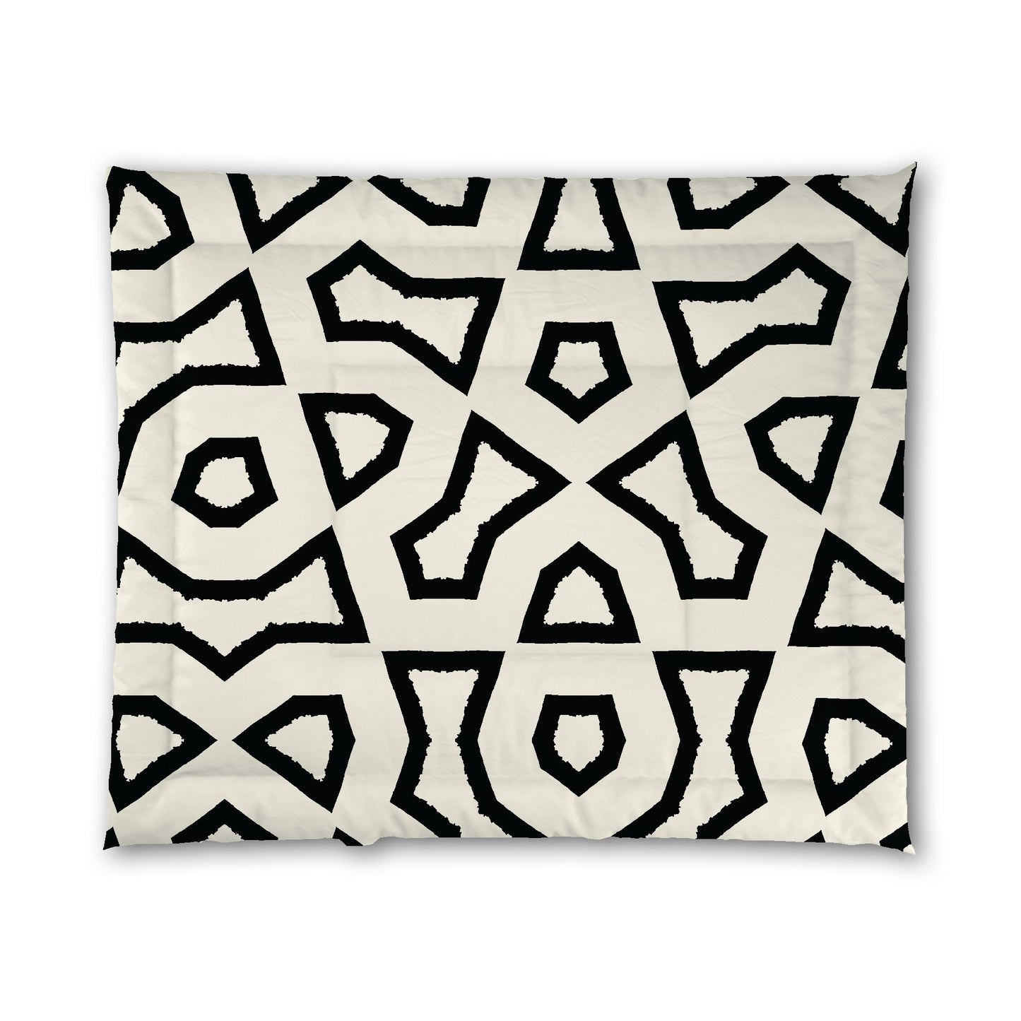 Pale Cream Microfiber Comforter, Bold Black Graphic, King (width x length) 104 x 88 inches / 264 x 224 cm