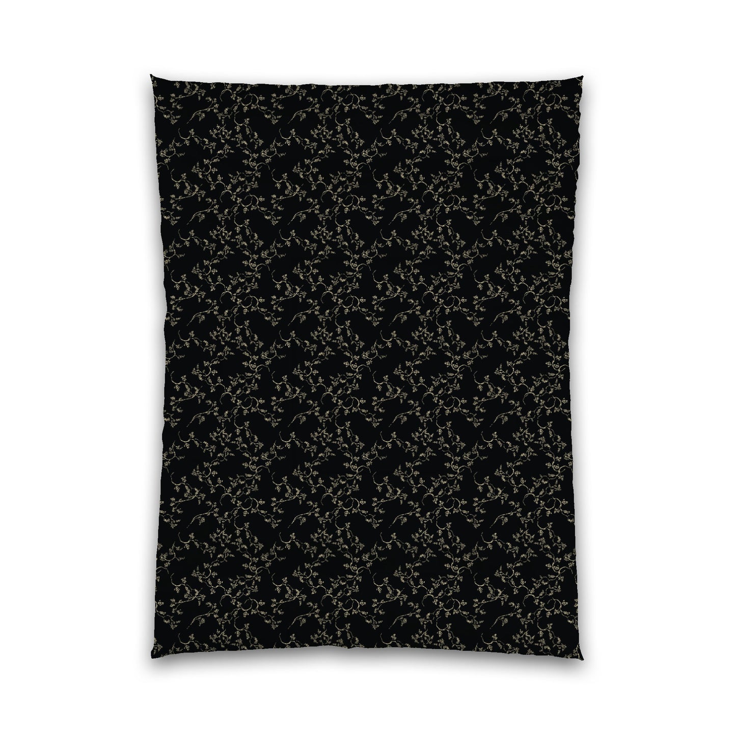 Black Microfiber Comforter, Desert Sand Hand-painted Vine Print, Twin XL (width x length) 68 x 92 inches / 173 x 234 cm
