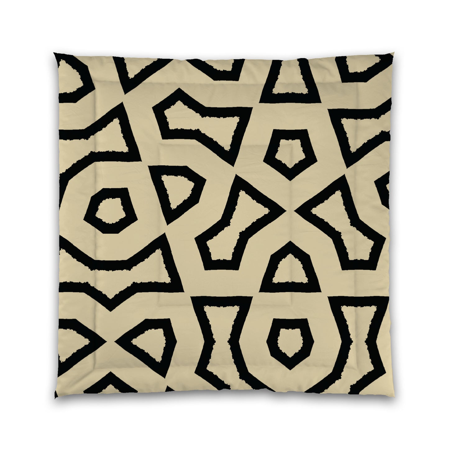 Desert Sand Microfiber Comforter, Bold Black Graphic, Queen (width x length) 88 x 88 inches / 224 x 224 cm