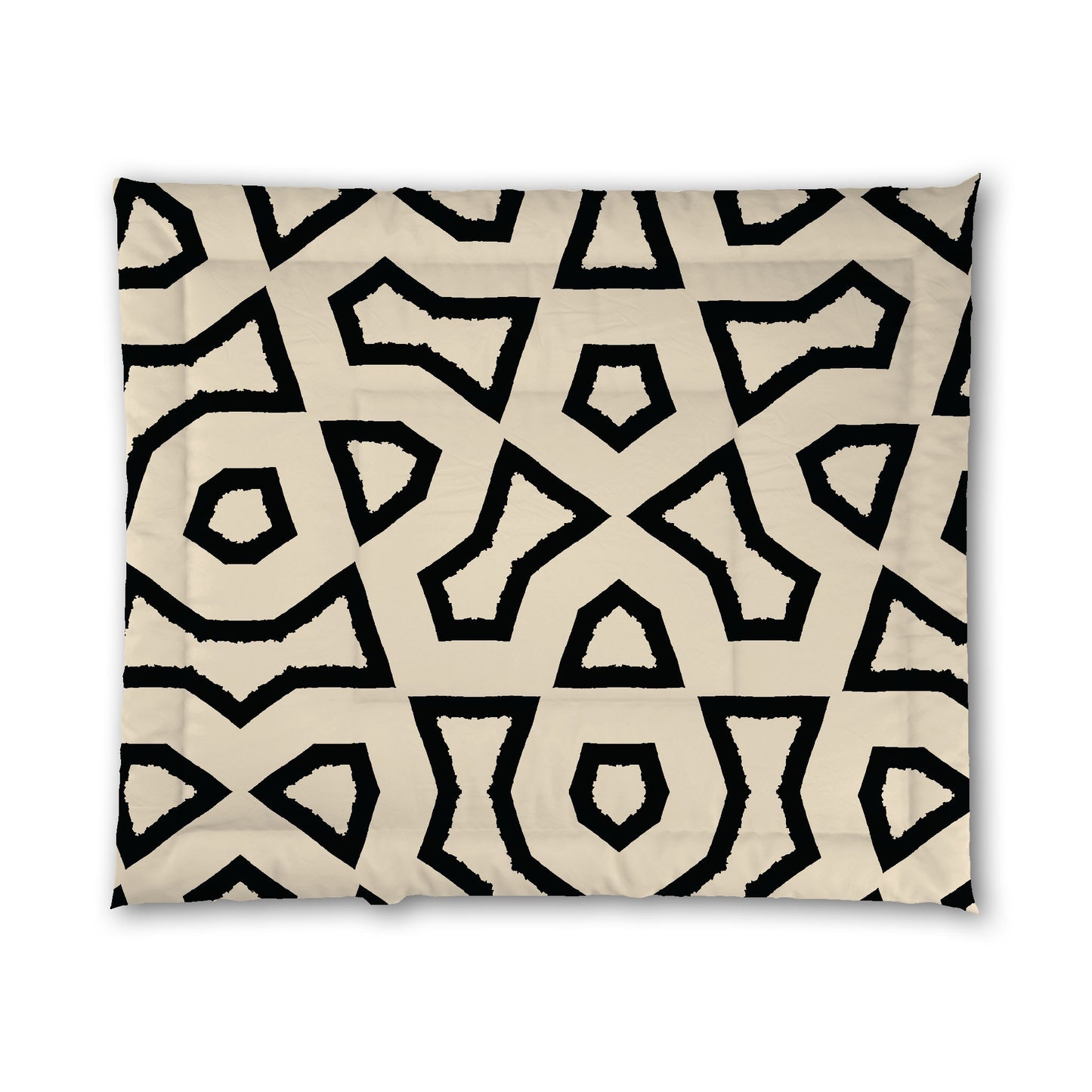 Beige Microfiber Comforter, Bold Black Graphic, King (width x length) 104 x 88 inches / 264 x 224 cm