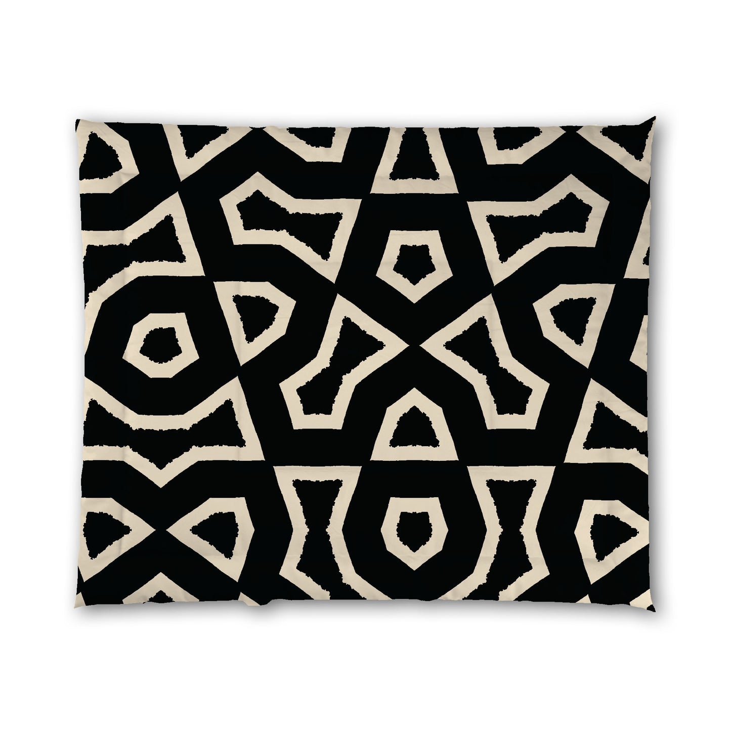 Black Microfiber Comforter, Bold Beige Graphic, King (width x length) 104 x 88 inches / 264 x 224 cm