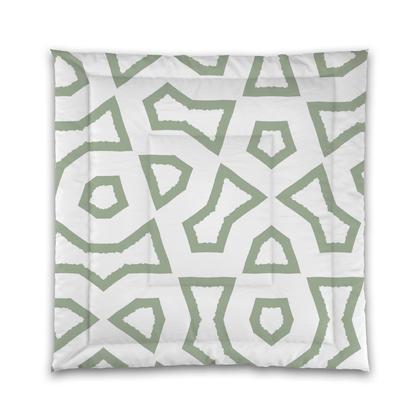 White Microfiber Comforter, Bold Green Graphic, King (width x length) 104 x 88 inches / 264 x 224 cm