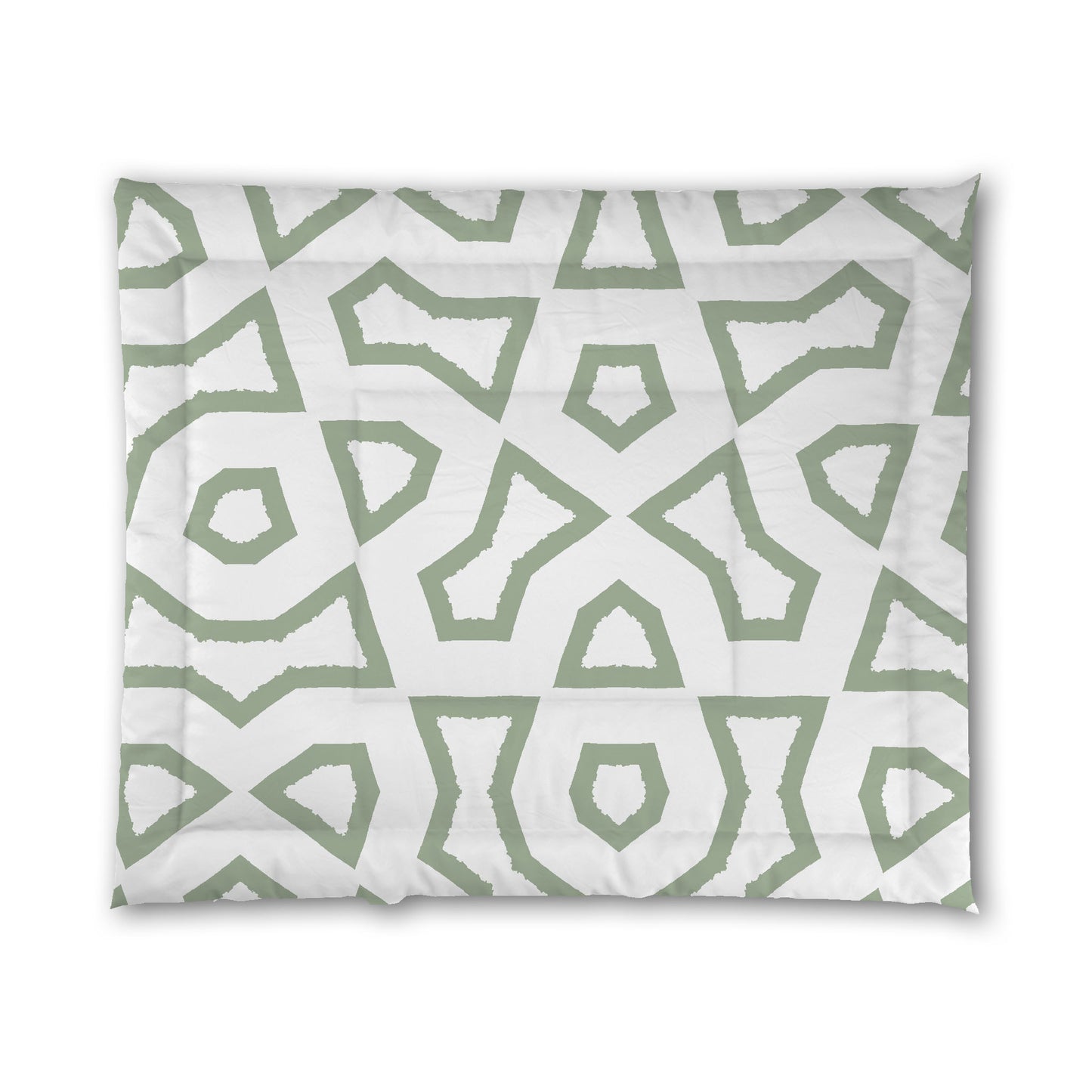 White Microfiber Comforter, Bold Green Graphic | MFCO-1052-391