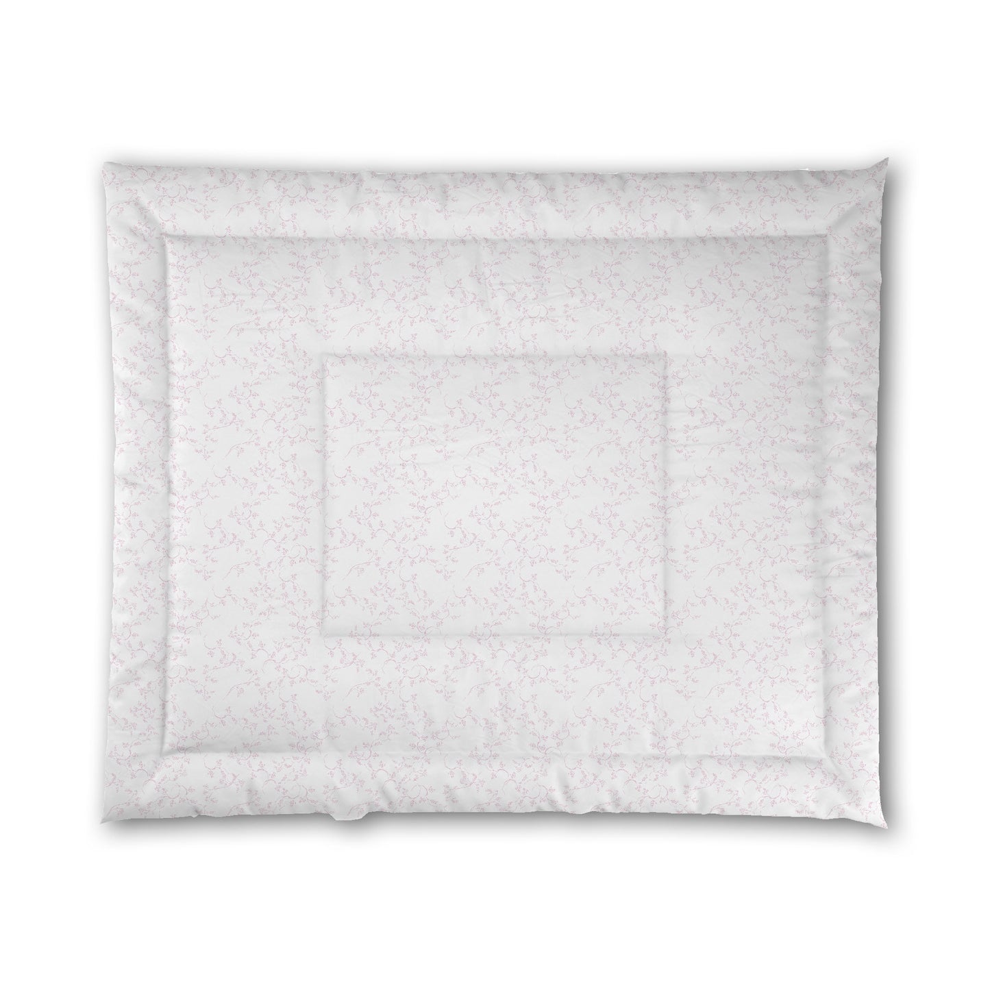 White Microfiber Comforter, Pink Hand-painted Vine Print, King (width x length) 104 x 88 inches / 264 x 224 cm