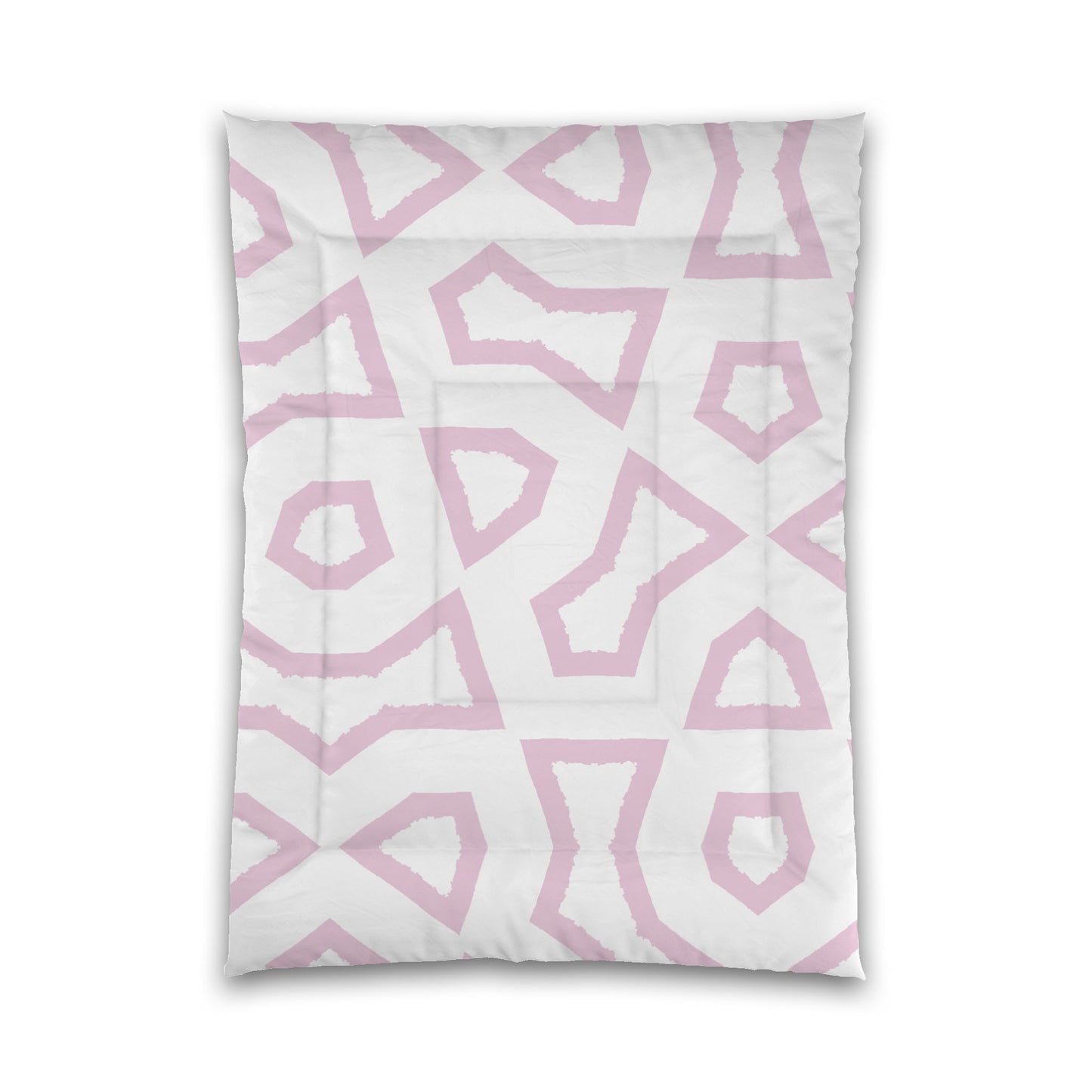 White Microfiber Comforter, Bold Pink Graphic, Queen (width x length) 88 x 88 inches / 224 x 224 cm
