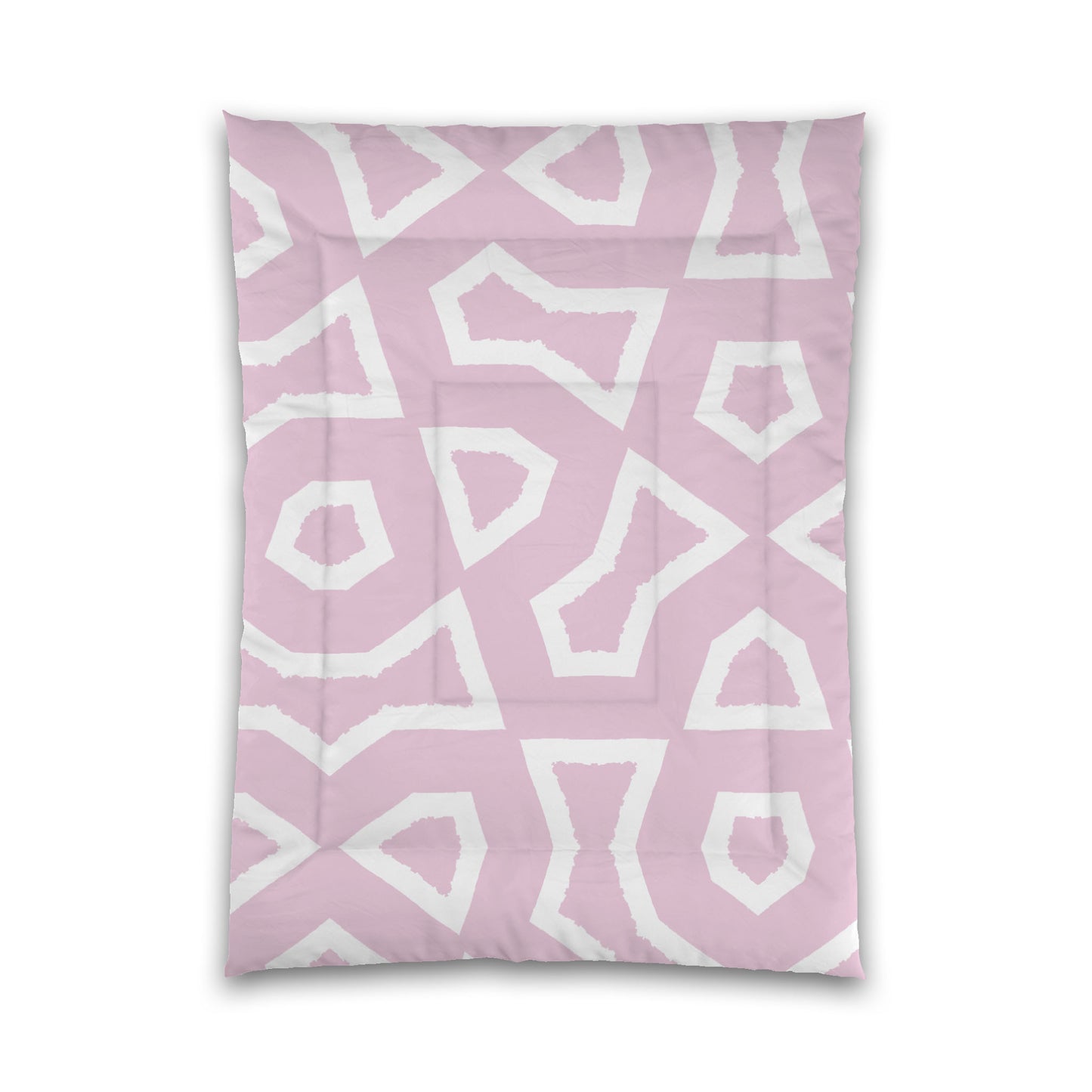 Pink Microfiber Comforter, Bold White Graphic, Queen (width x length) 88 x 88 inches / 224 x 224 cm