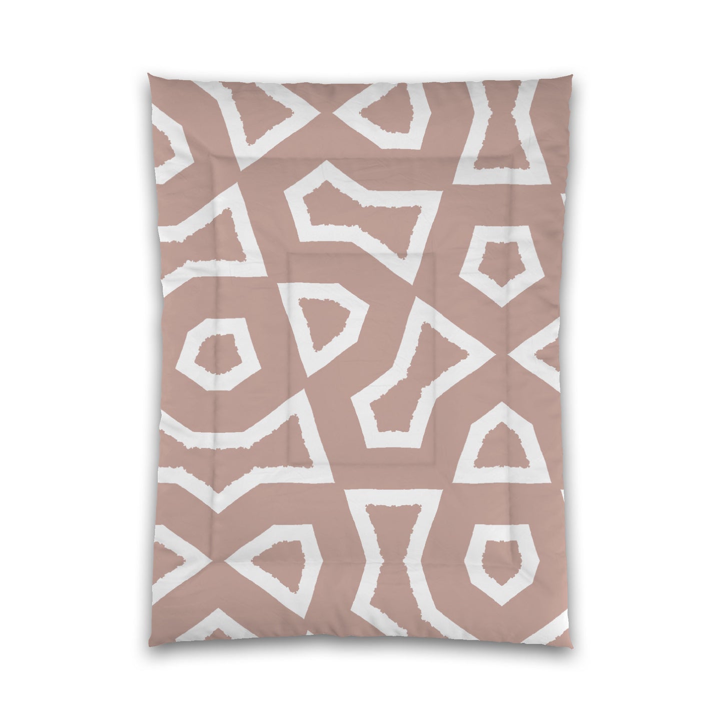 Salmon Microfiber Comforter, Bold White Graphic, Queen (width x length) 88 x 88 inches / 224 x 224 cm