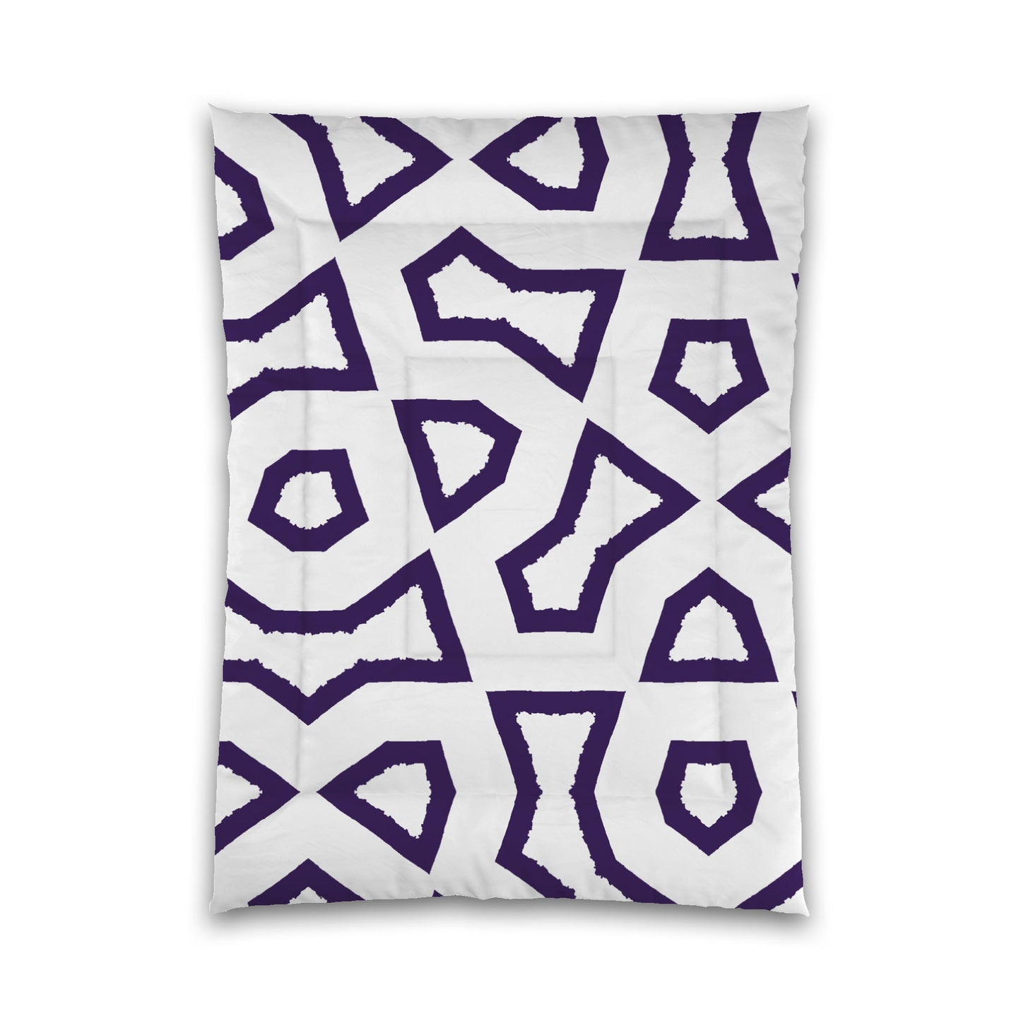 White Microfiber Comforter, Bold Purple Graphic, Queen (width x length) 88 x 88 inches / 224 x 224 cm