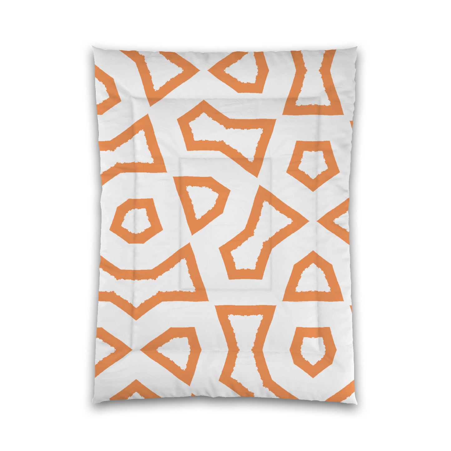 White Microfiber Comforter, Bold Orange Graphic, Queen (width x length) 88 x 88 inches / 224 x 224 cm