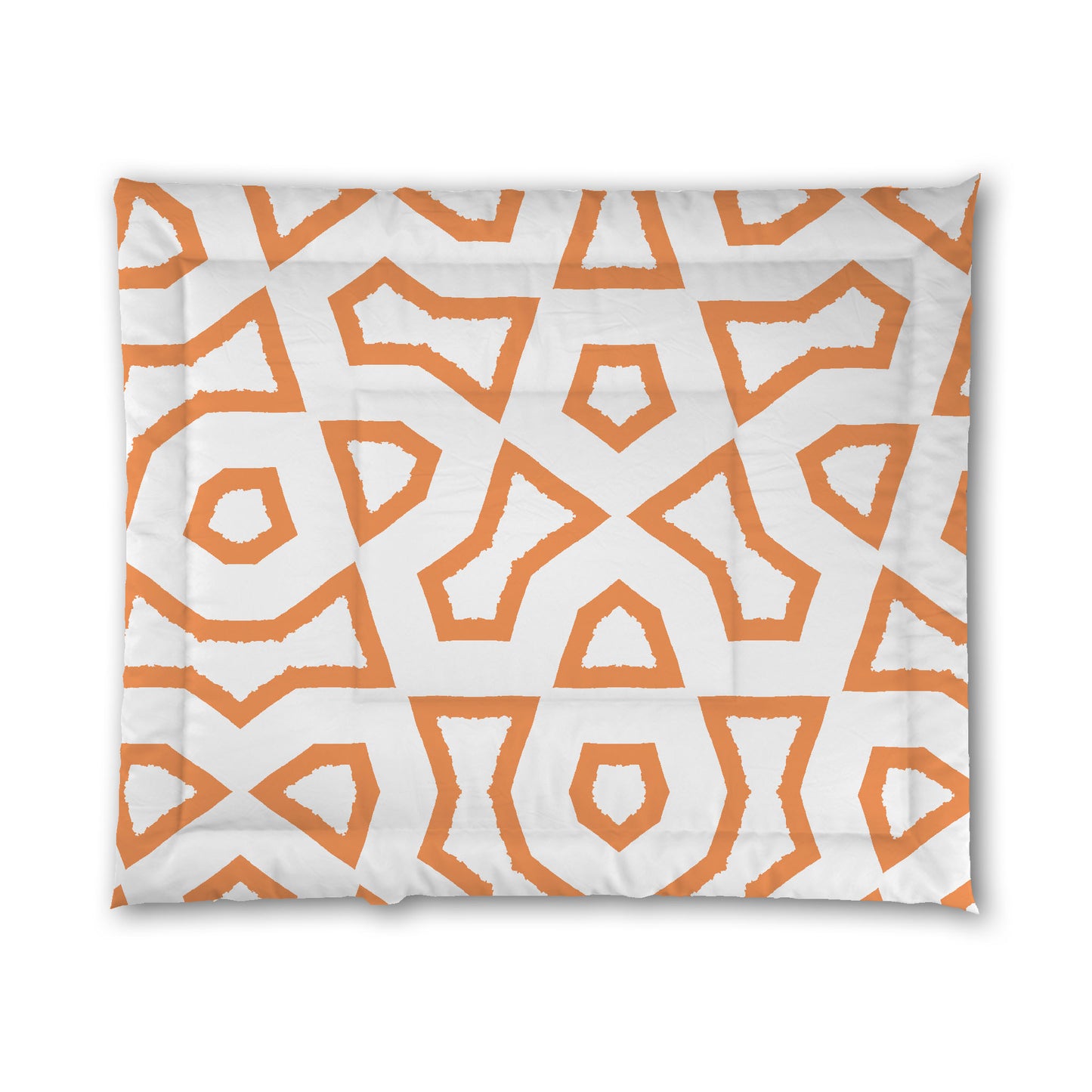White Microfiber Comforter, Bold Orange Graphic | MFCO-1181-391