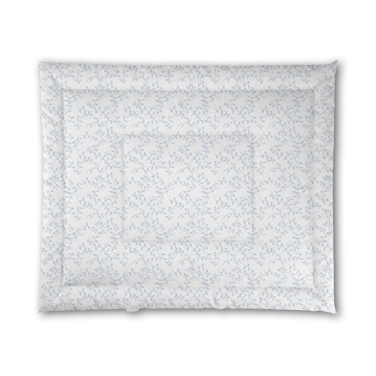 White Microfiber Comforter with Blue Hand-painted Vine Print | King - 104 x 88 inches