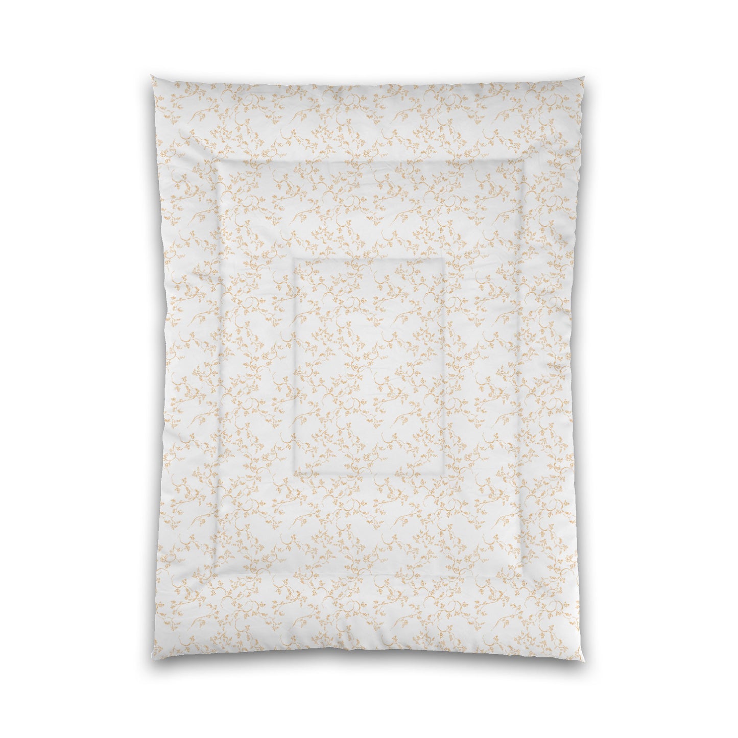 White Microfiber Comforter, Pale Orange Hand-painted Vine Print, Twin XL (width x length) 68 x 92 inches / 173 x 234 cm