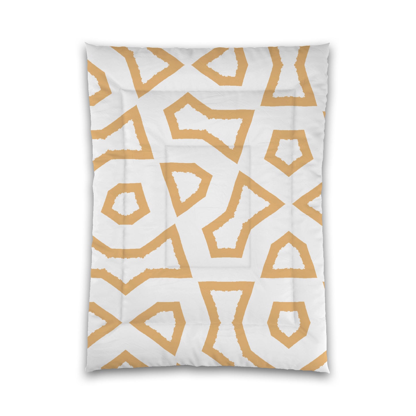 White Microfiber Comforter, Bold Pale Orange Graphic, Queen (width x length) 88 x 88 inches / 224 x 224 cm
