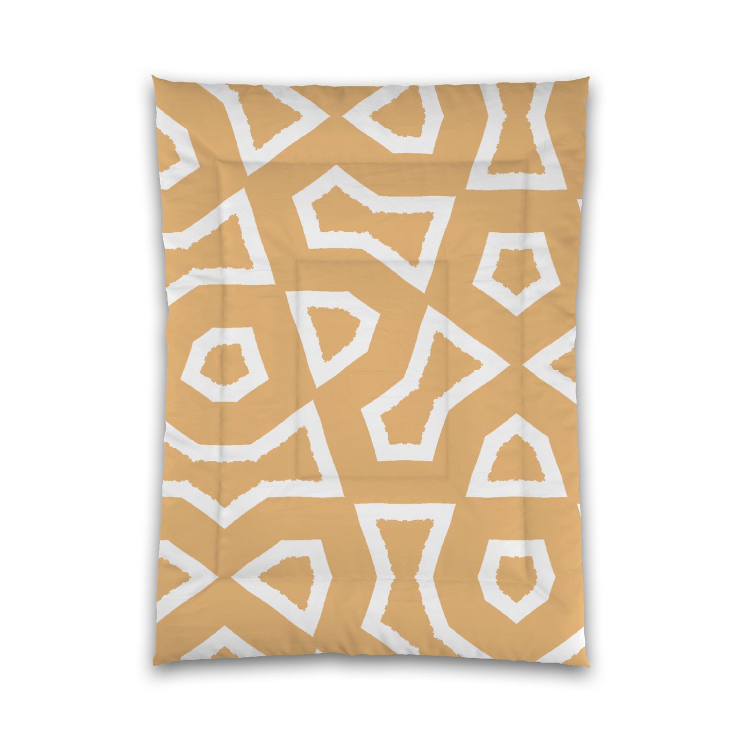Pale Orange Microfiber Comforter, Bold White Graphic, Queen (width x length) 88 x 88 inches / 224 x 224 cm