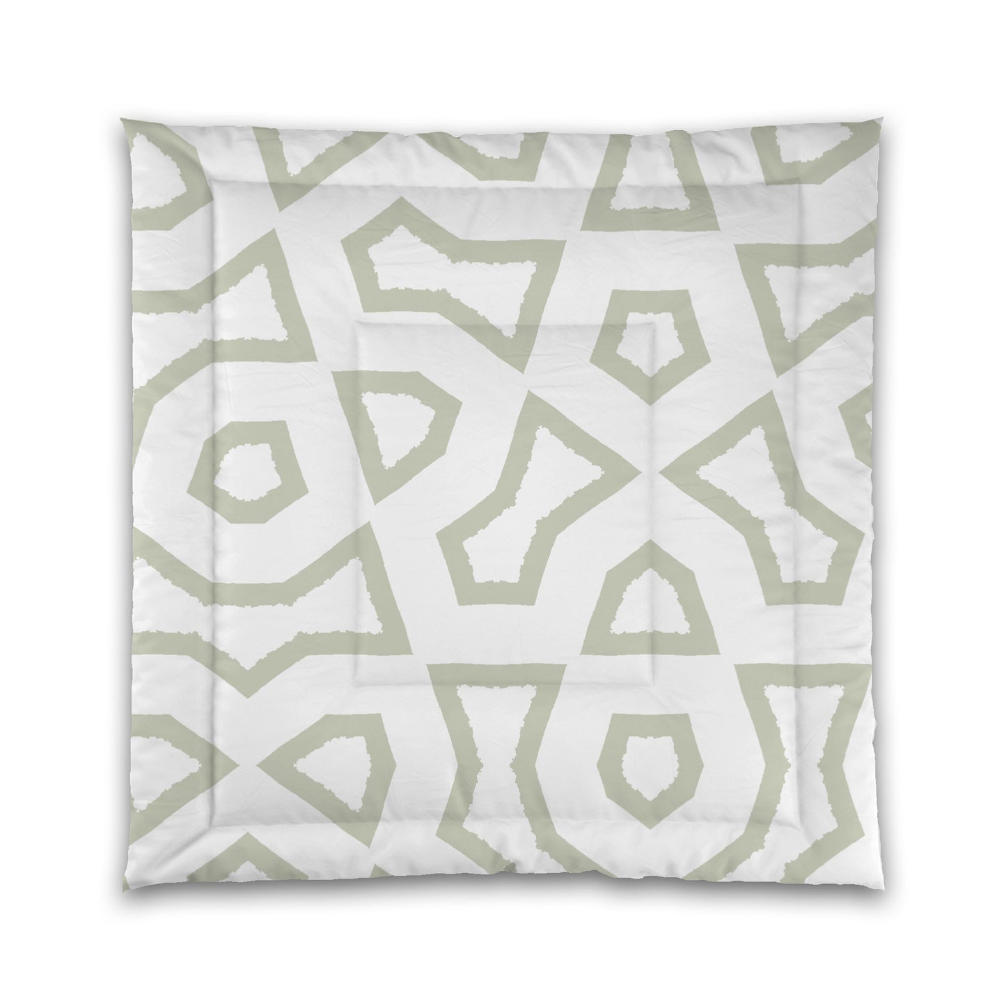 White Microfiber Comforter, Bold Pale Green Graphic, King (width x length) 104 x 88 inches / 264 x 224 cm