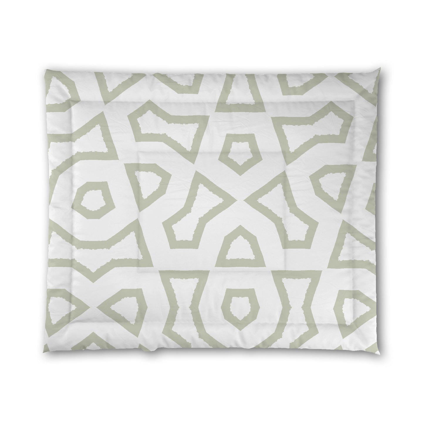 White Microfiber Comforter, Bold Pale Green Graphic | MFCO-1241-391
