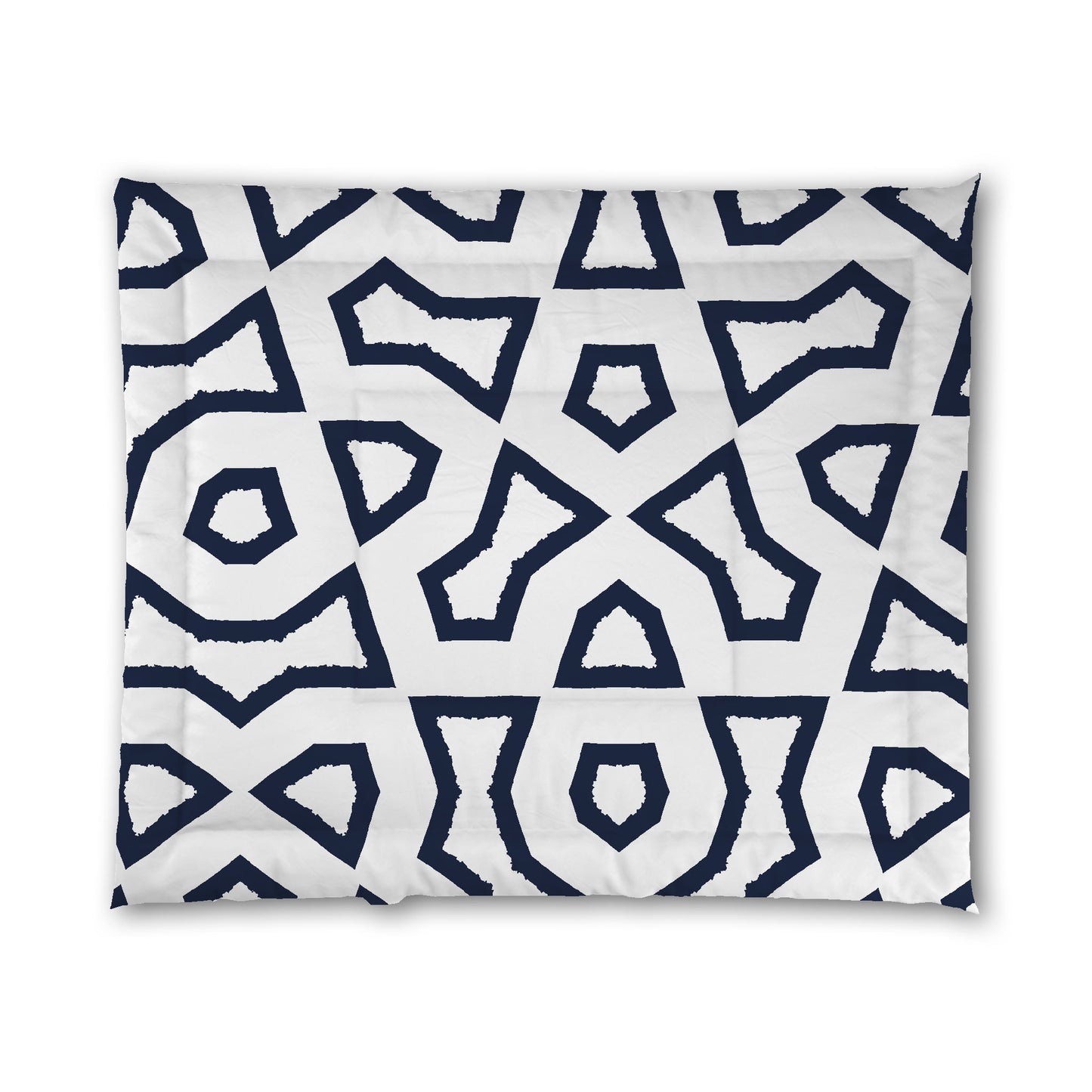 White Microfiber Comforter, Bold Navy Blue Graphic, King (width x length) 104 x 88 inches / 264 x 224 cm