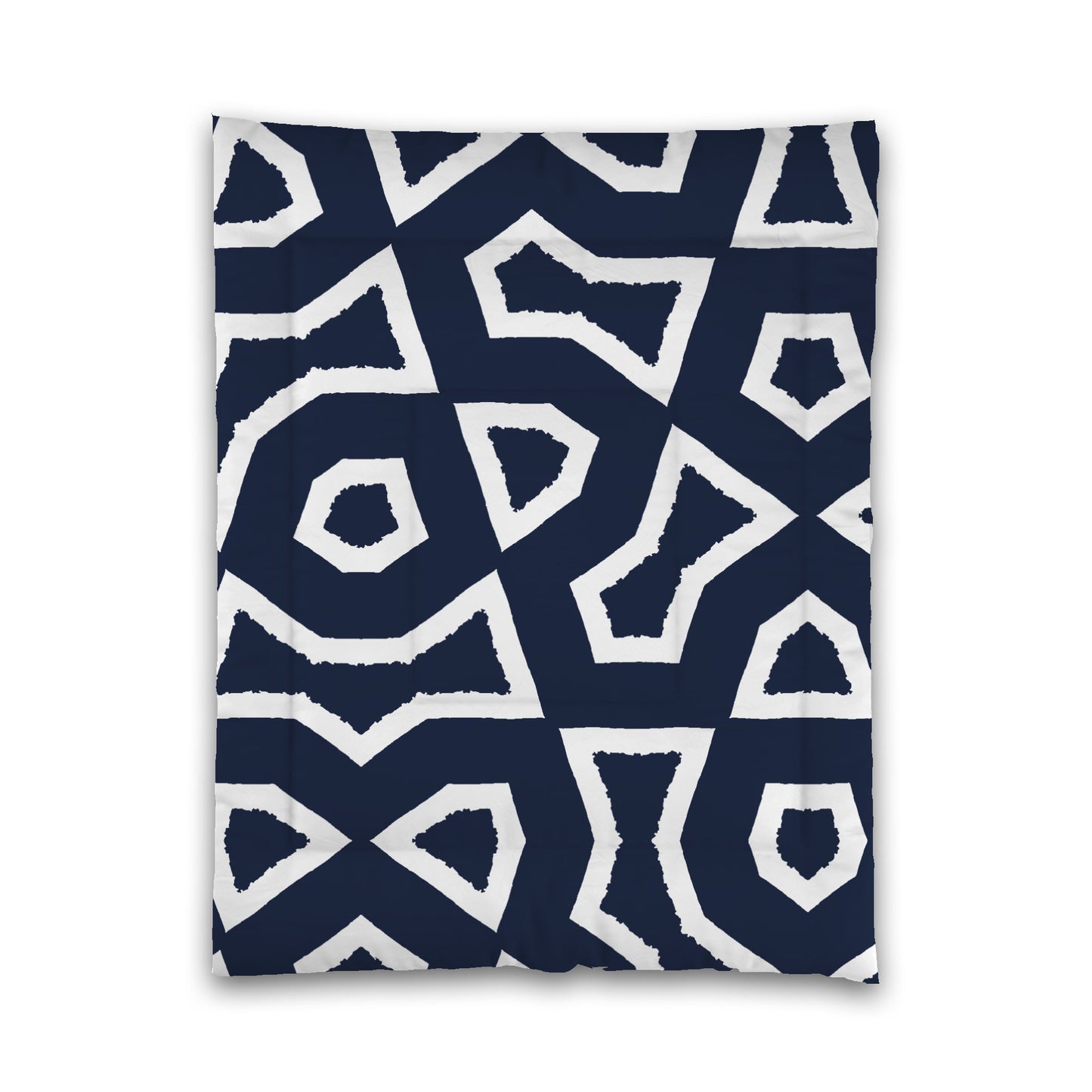 Navy Blue Microfiber Comforter, Bold White Graphic, Twin (width x length) 68 x 88 inches / 173 x 224 cm